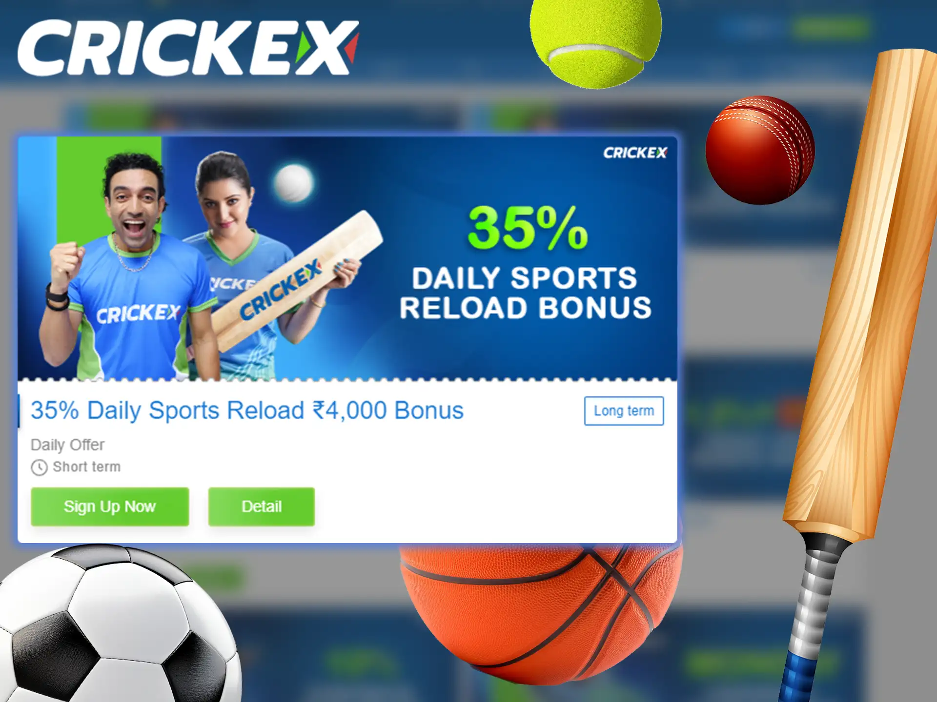 To claim this bonus, go to the promotions tab on Crickex, make a deposit, and receive your bonus.