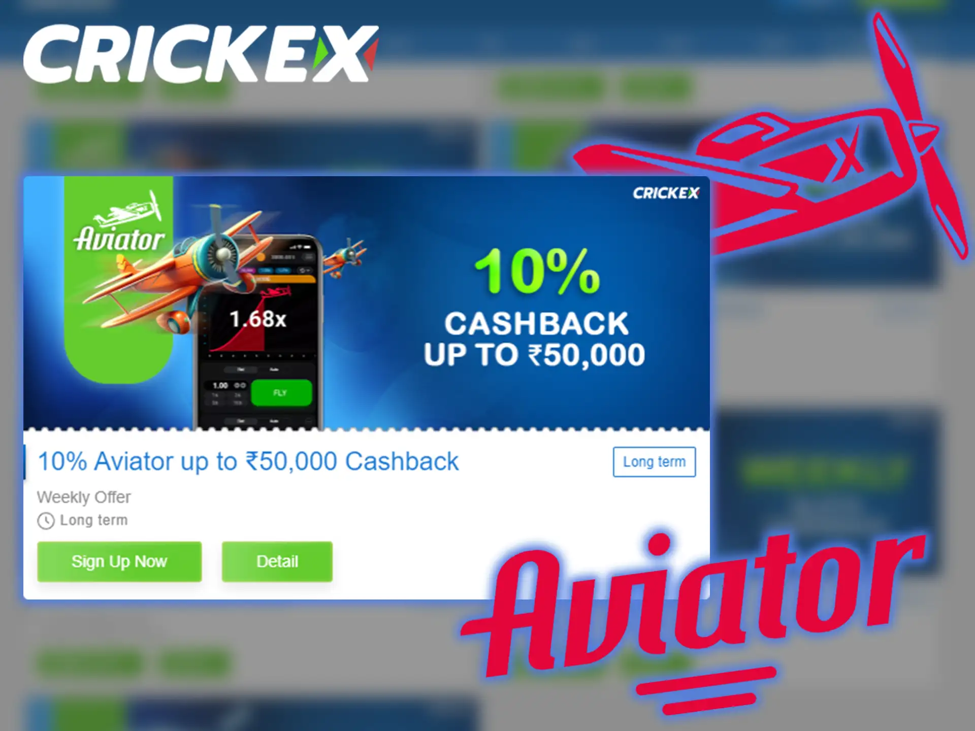 Enjoy the Aviator game and get a cashback at Crickex.