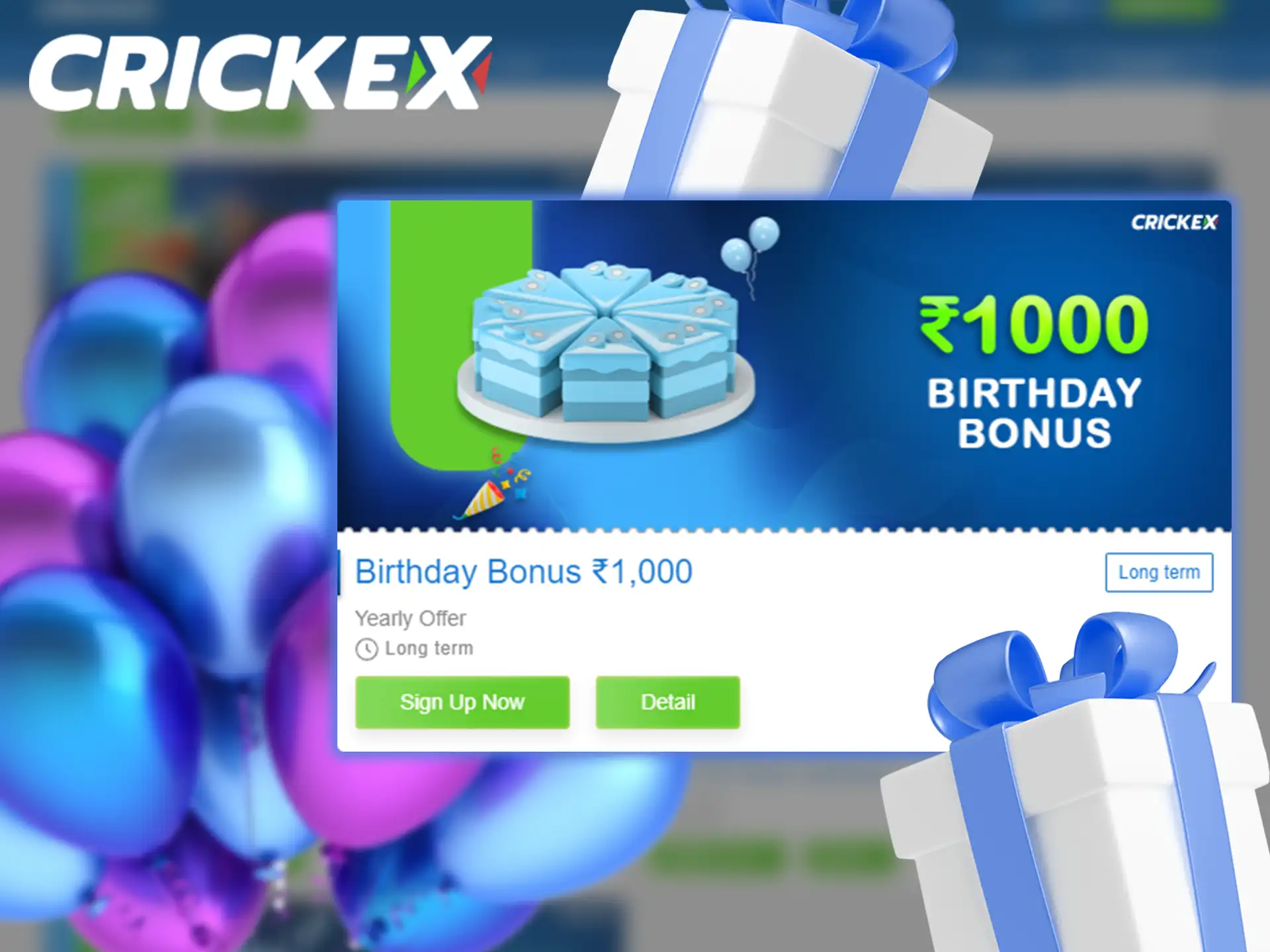 Get a birthday bonus from Crickex.