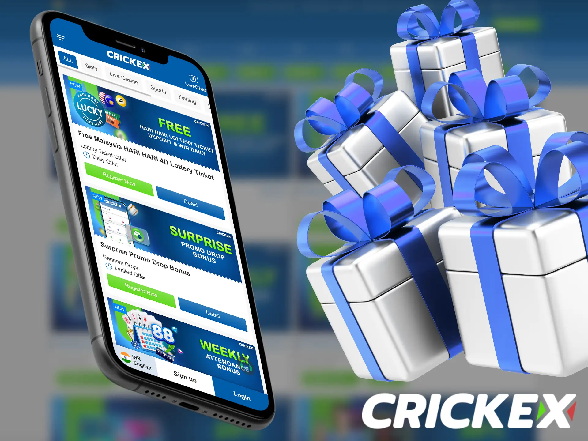 Take advantage of bonuses from Crickex through the convenient mobile app.