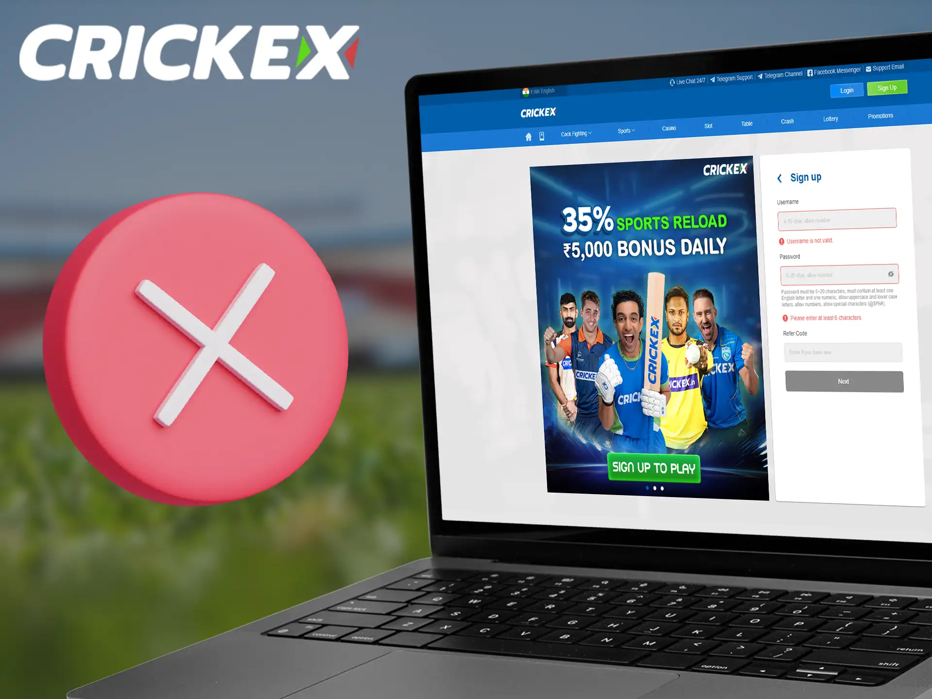 Learn about common Crickex account registration issues.