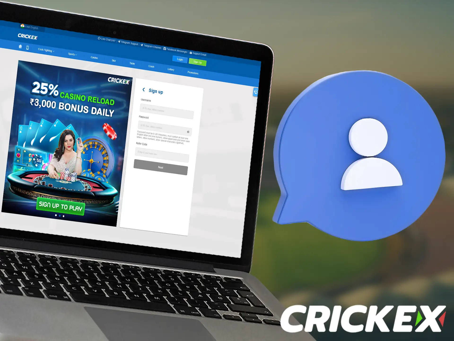 Crickex offers swift and legal registration for Indian users.