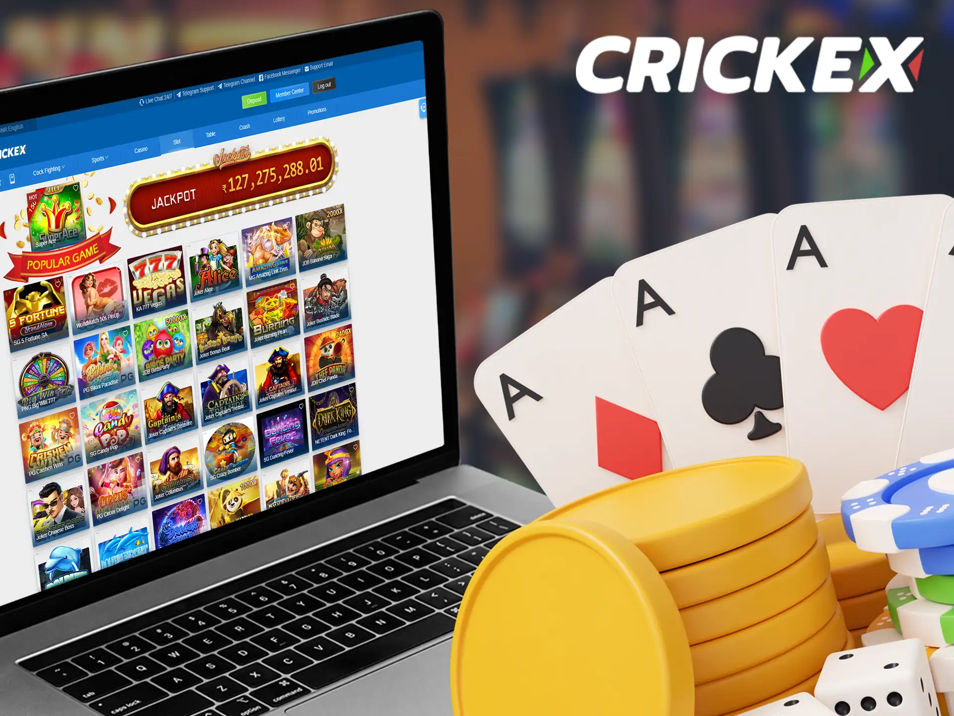 Crickex Casino offers a wide range of thrilling slot machines.