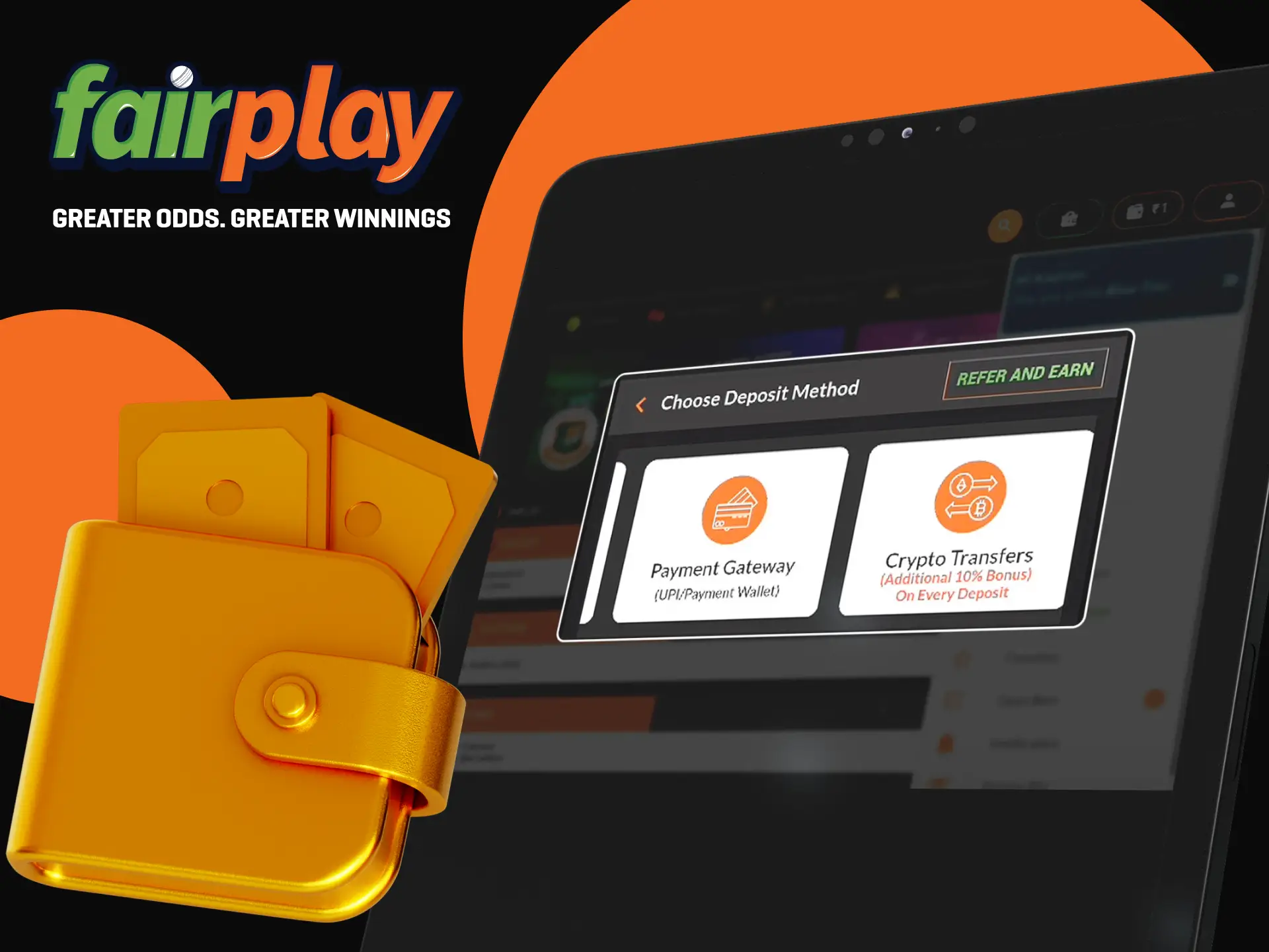 Deposit and withdraw funds at Fairplay quickly and safely.