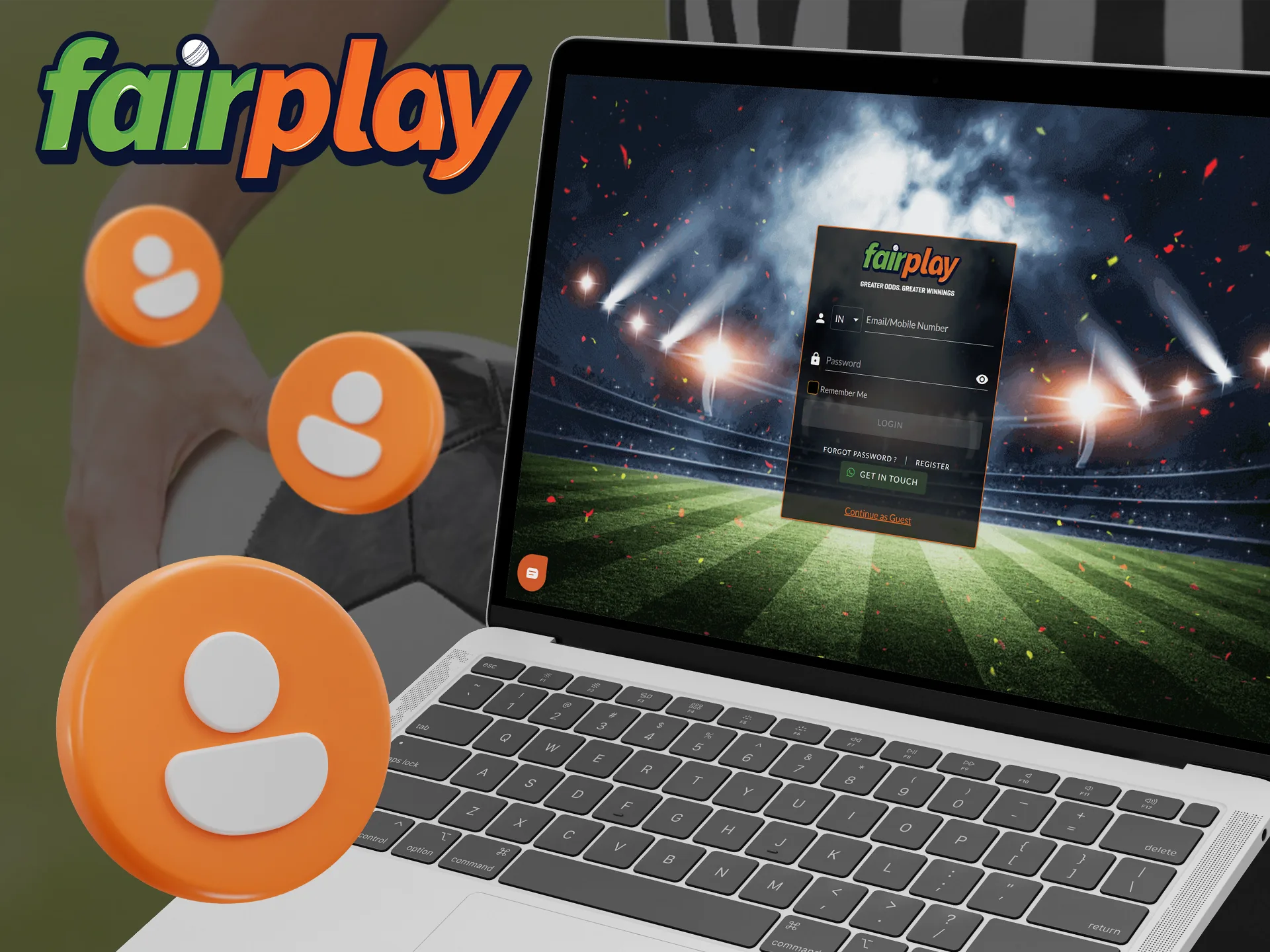 Access your Fairplay account to start betting on football.