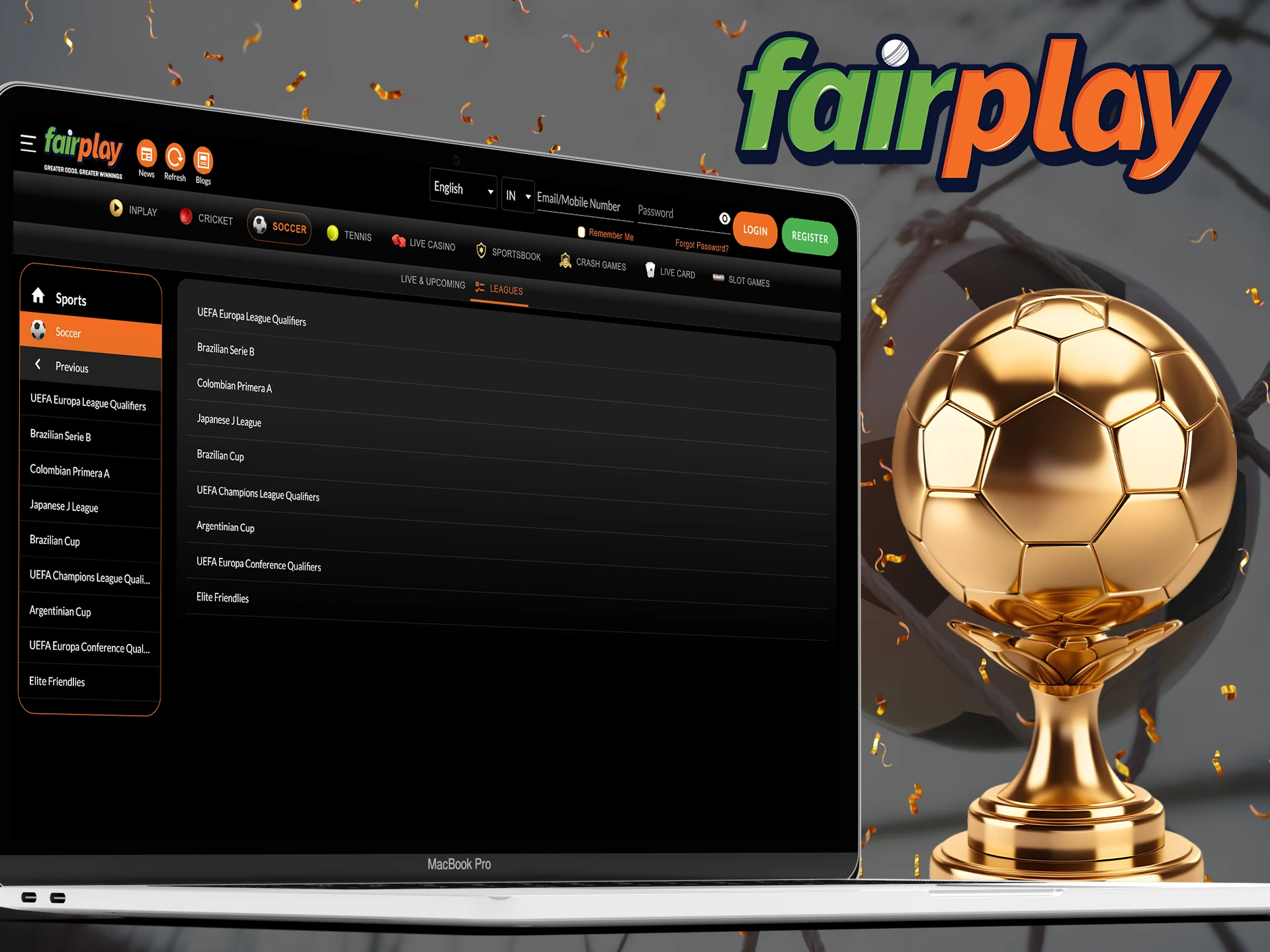 Find out which popular football tournaments you can bet on at Fairplay.