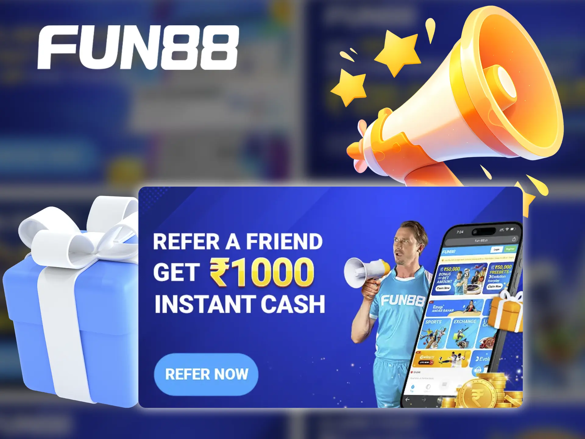 Invite your friends and acquaintances to play and win together at Fun88 Casino.