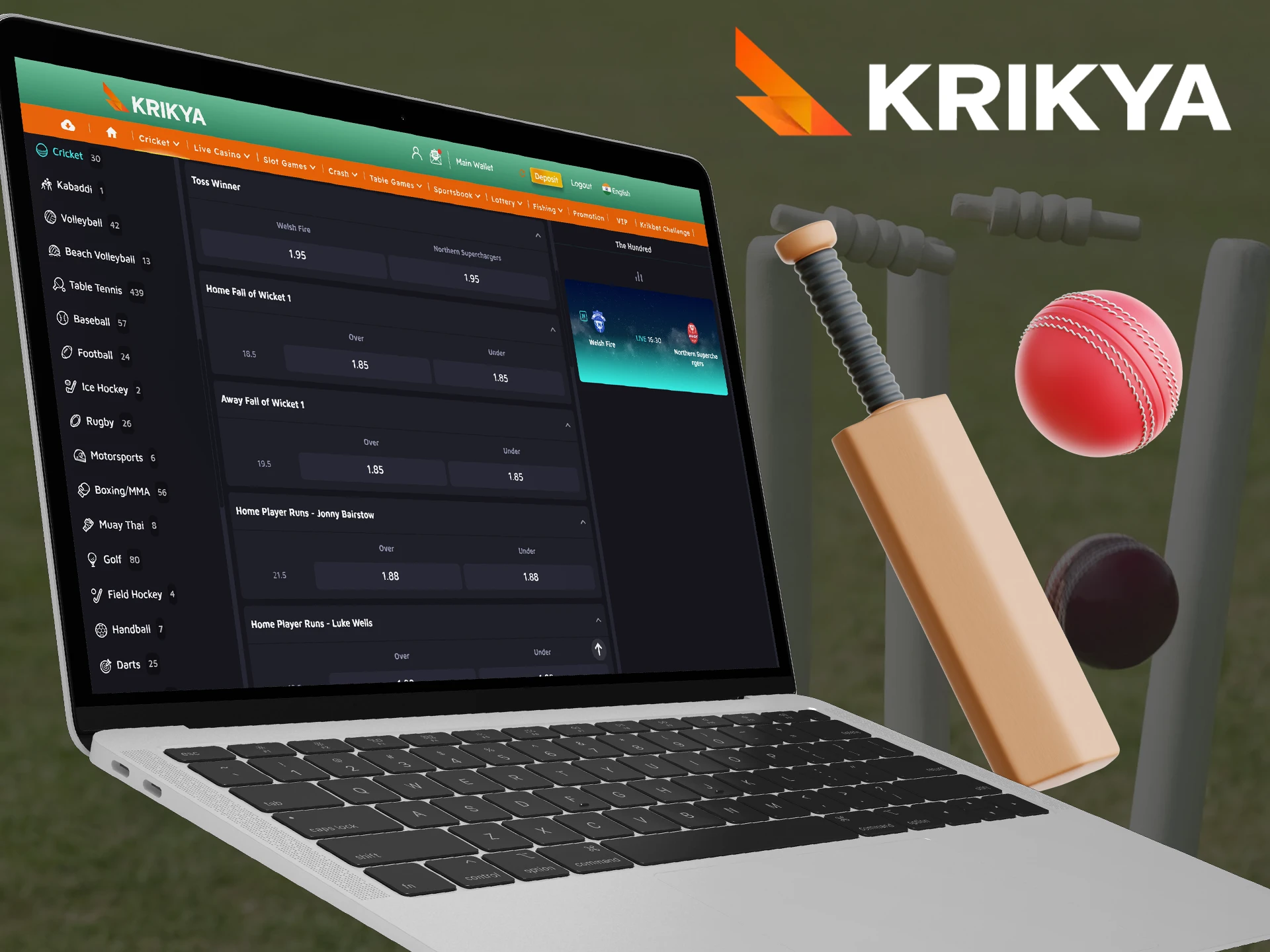 Find out which cricket betting markets are available at Krikya.