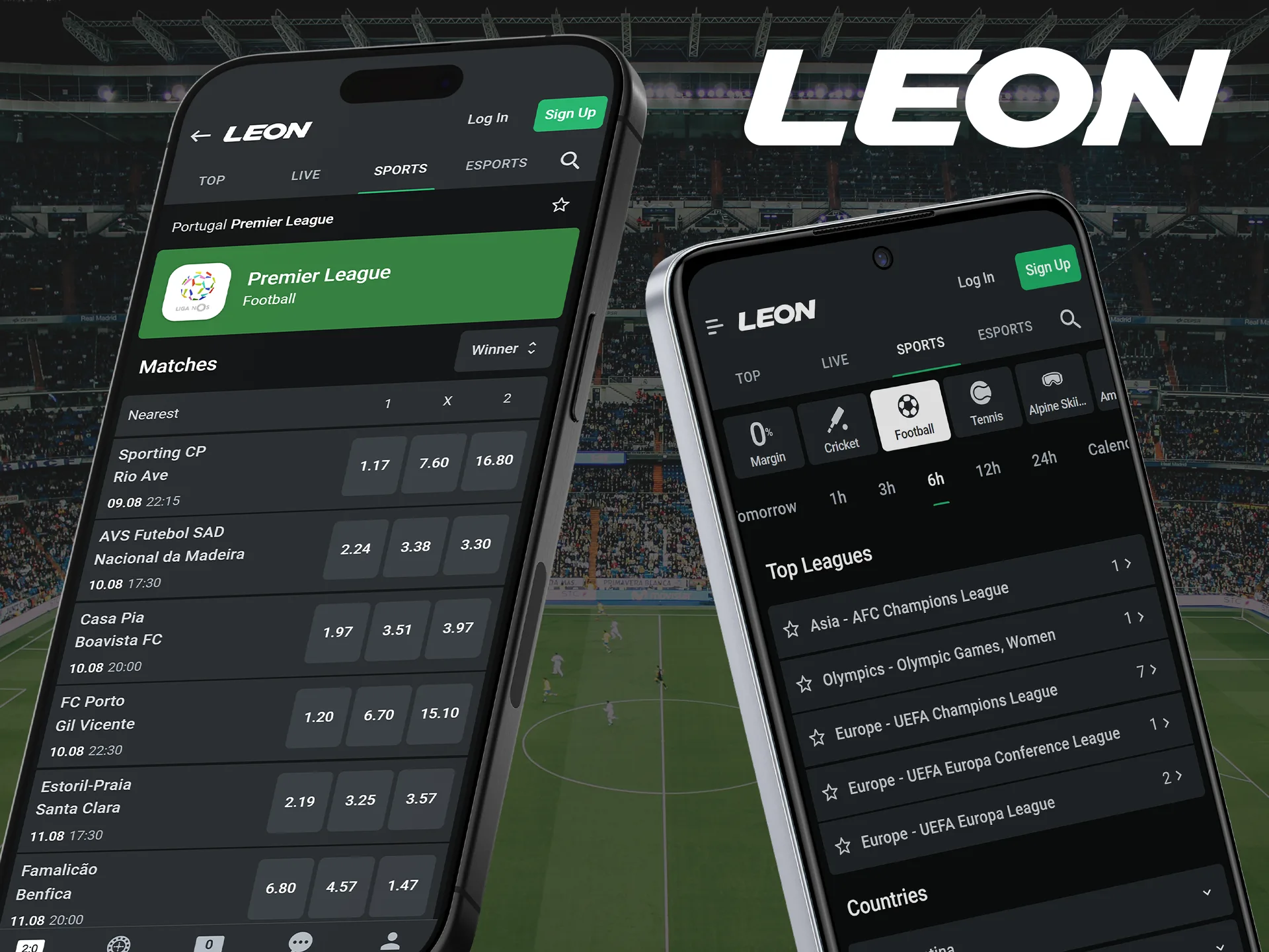 Place live bets from anywhere via the Leonbet mobile app.