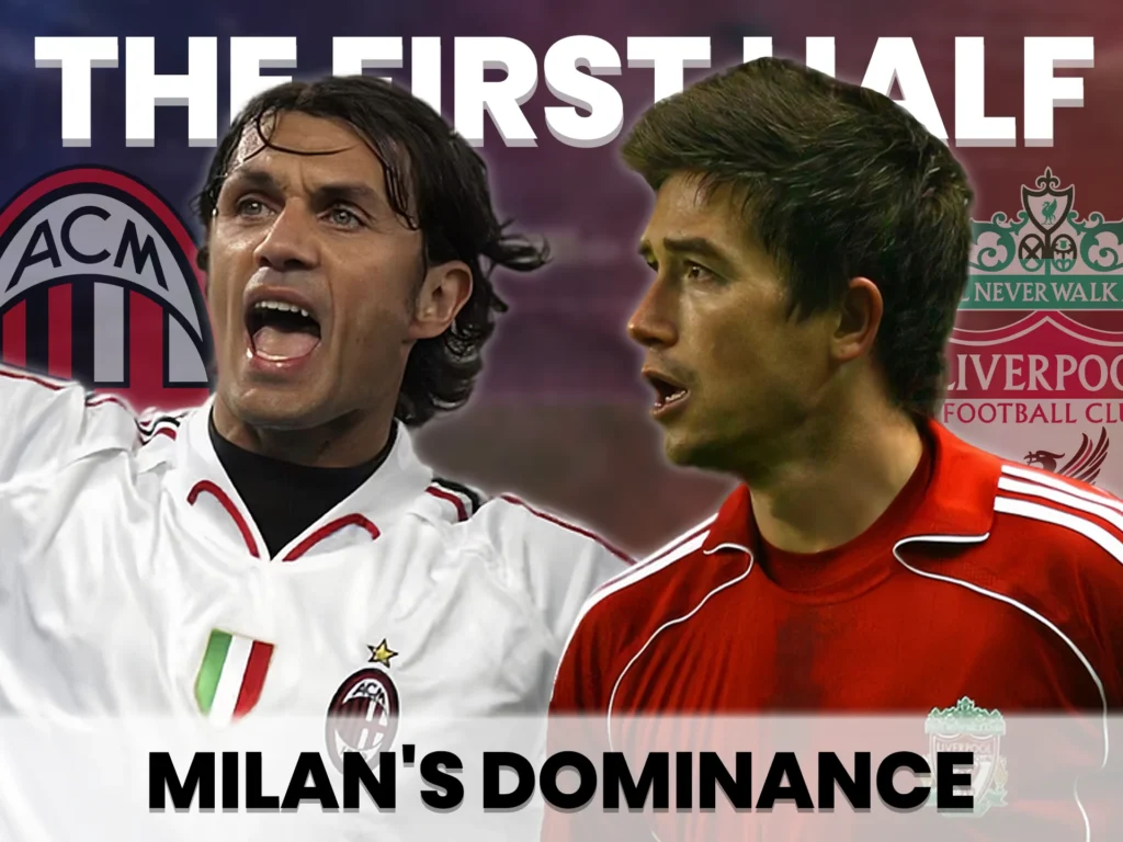 Milan's team scored 3 goals against Liverpool in the first final of the match.