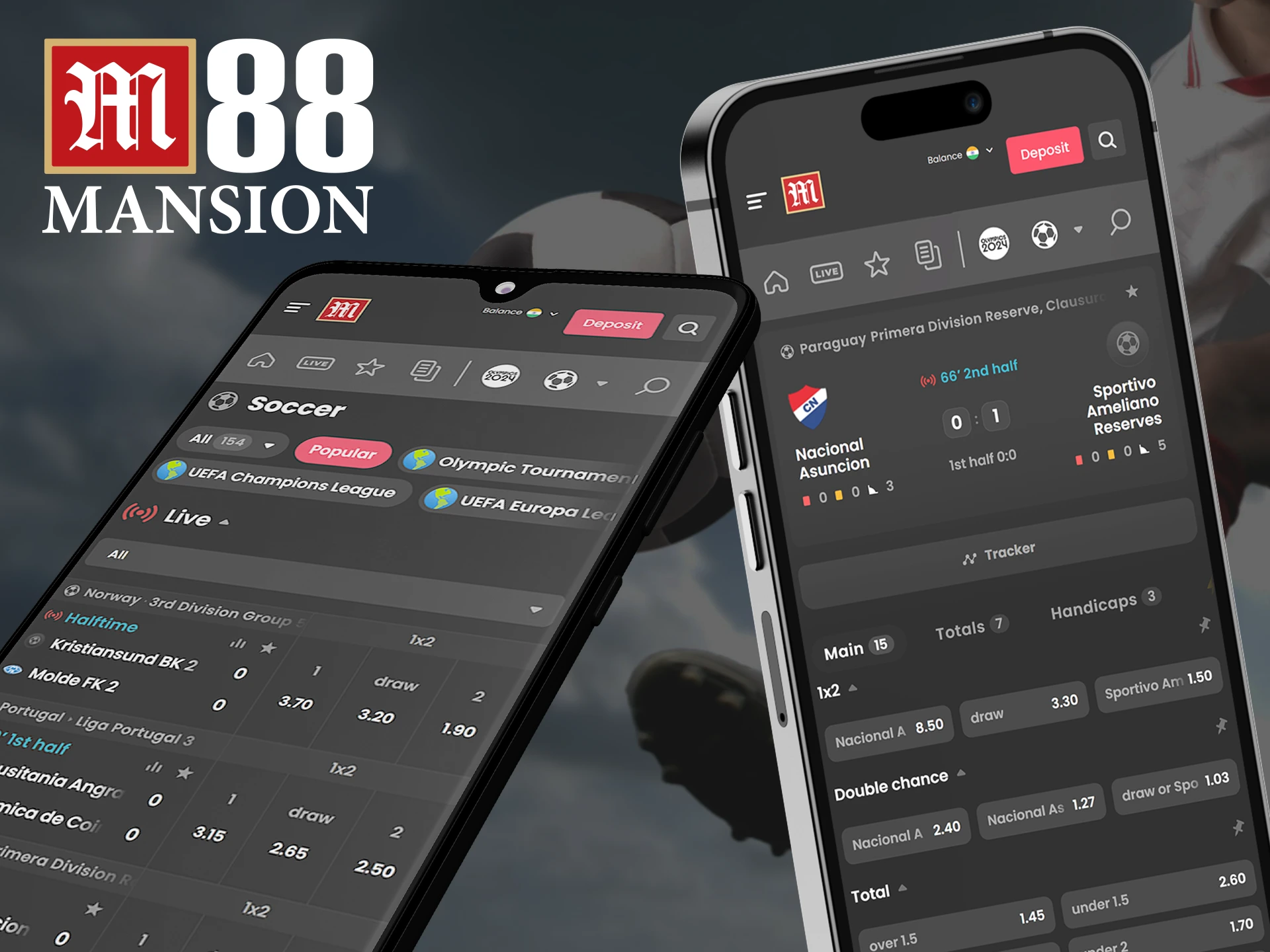 Download the M88 app on your smartphone and enjoy football betting.