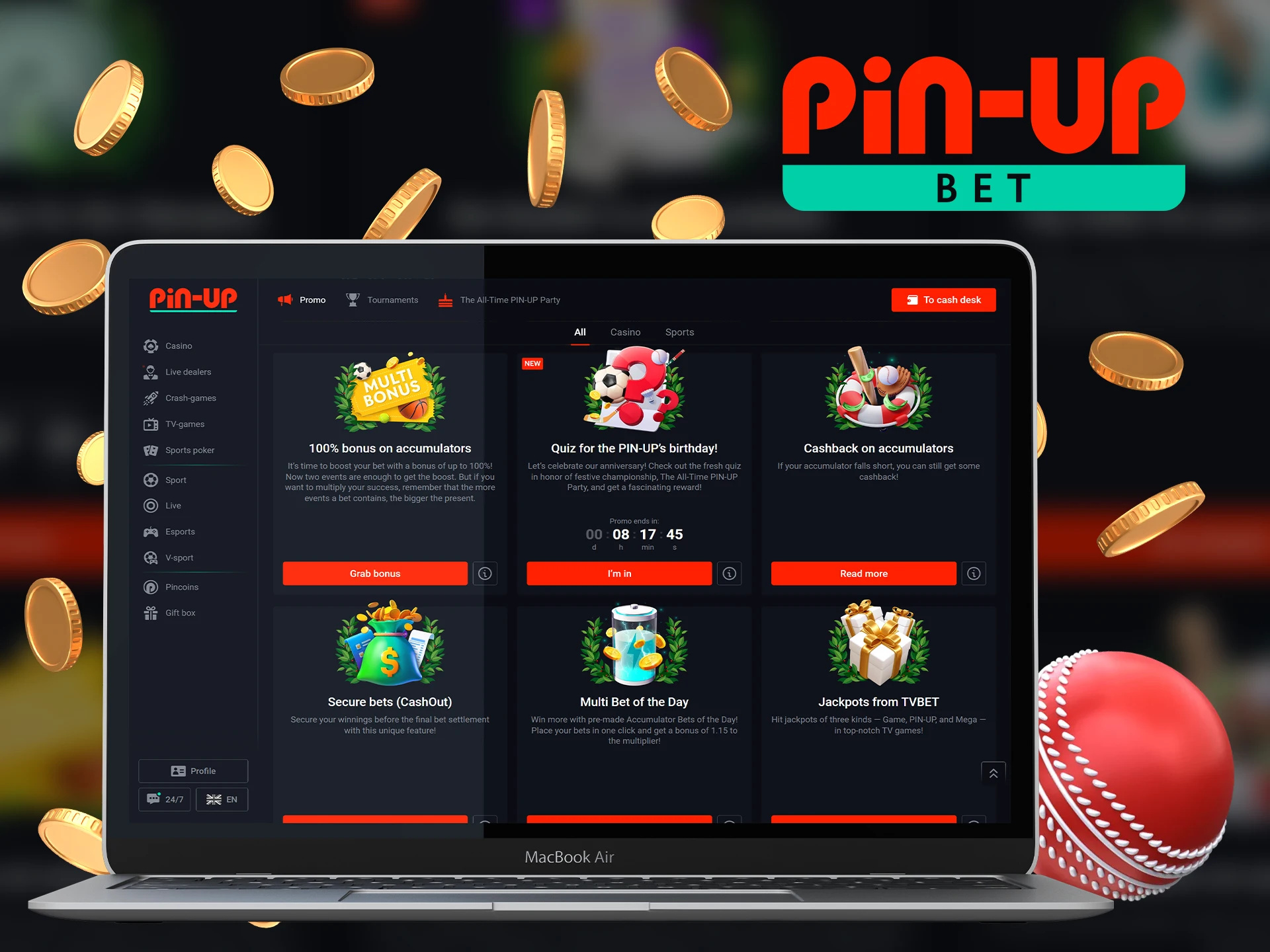 Place your bets, collect tickets and get a big bonus from Pin Up.