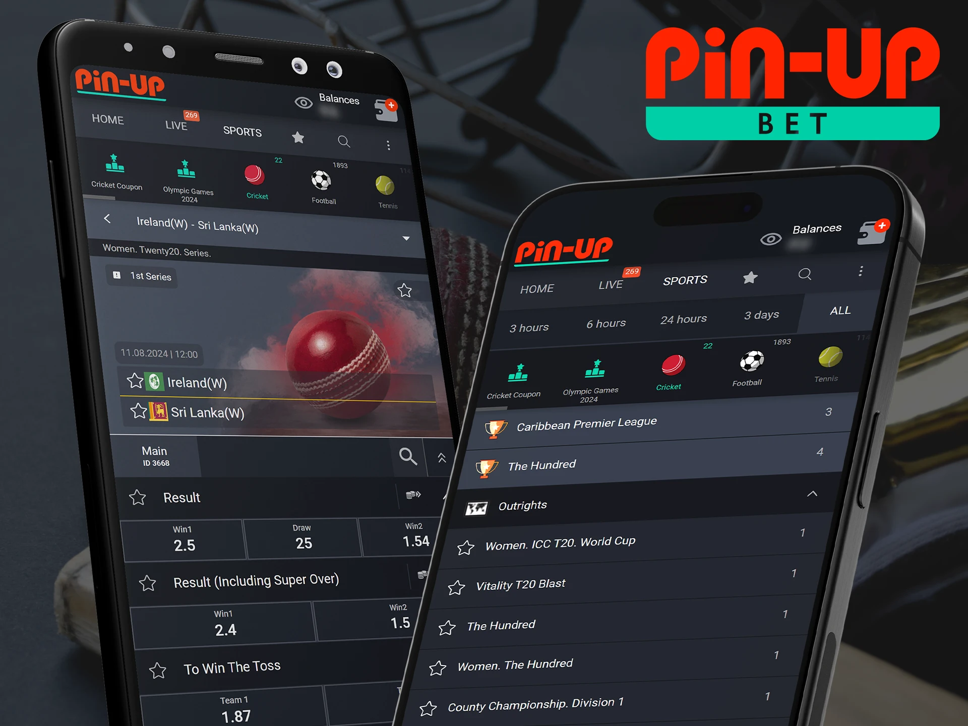 Stay close to your favorite cricket team via the Pin Up mobile app.