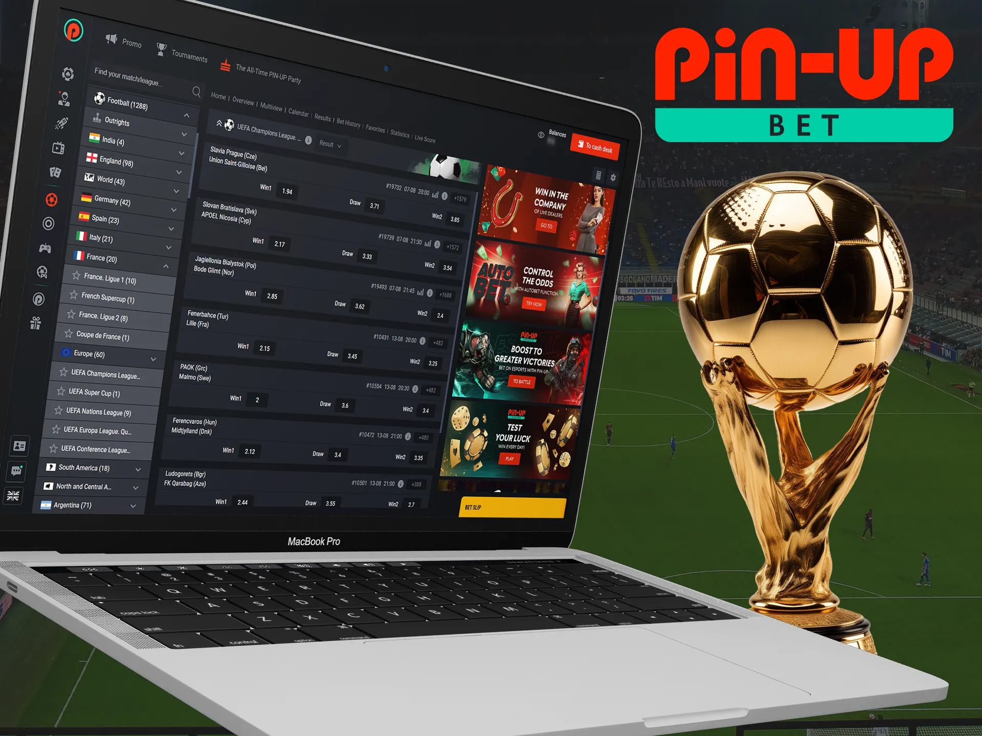 Check out the list of popular football tournaments at Pin Up.