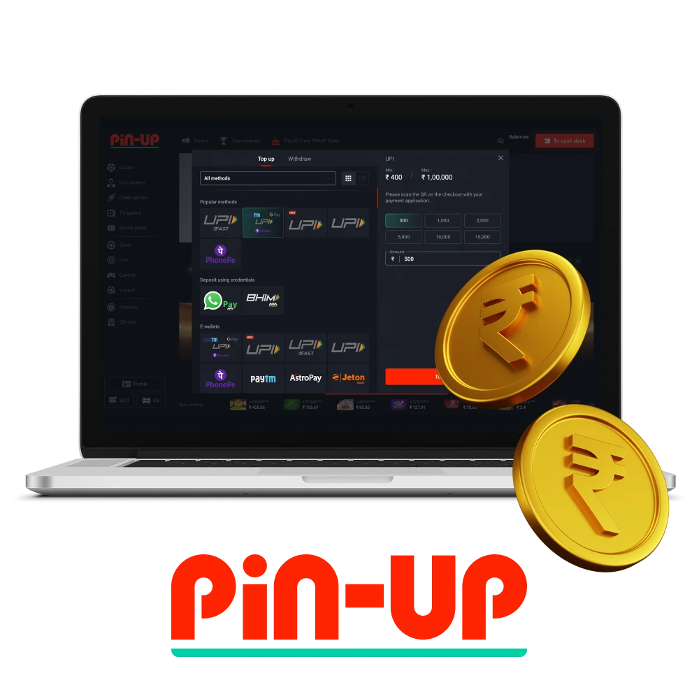 What payment methods are available to players at the Pin Up online casino.