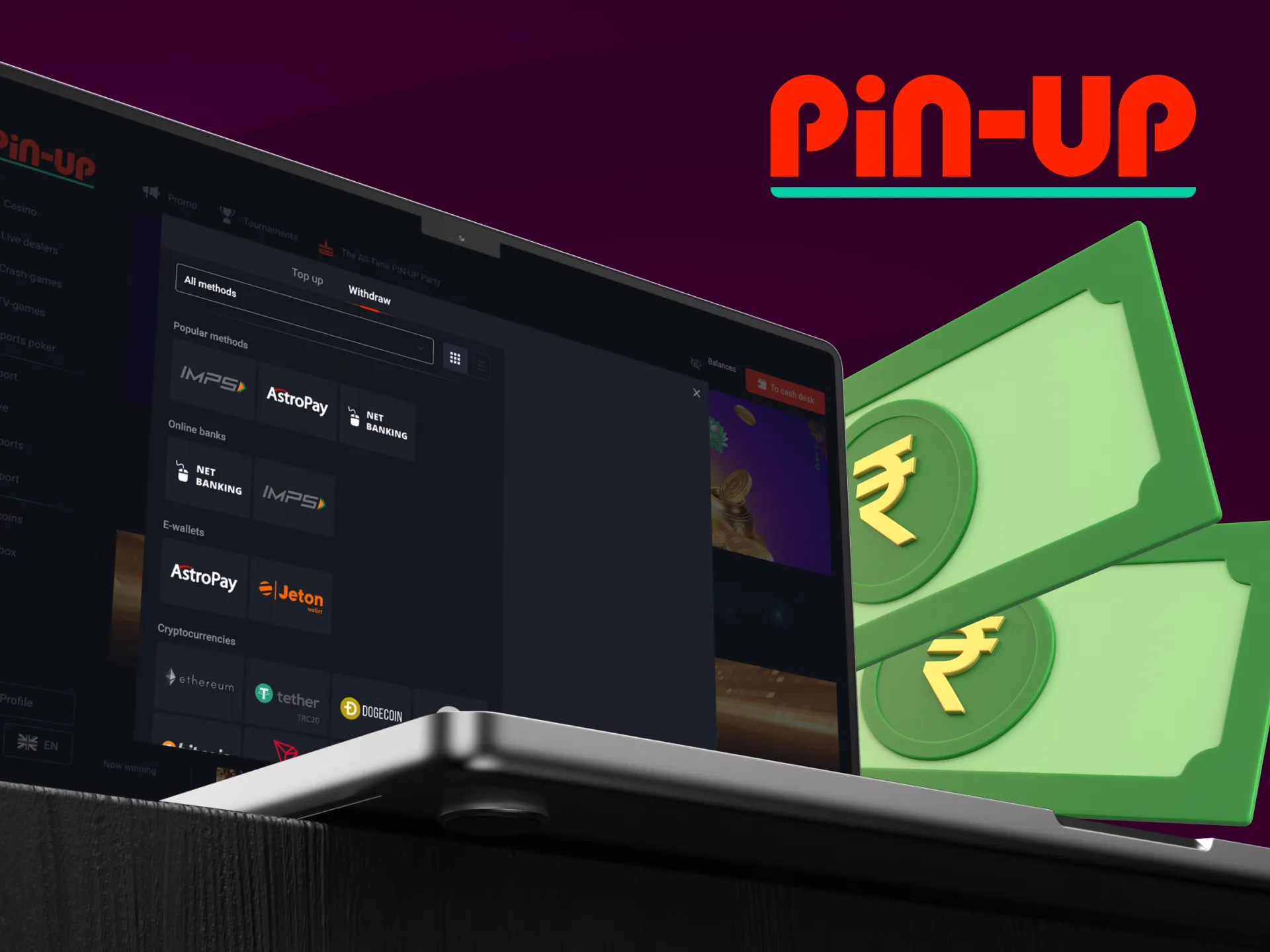 How can I withdraw money from Pin Up online casino.