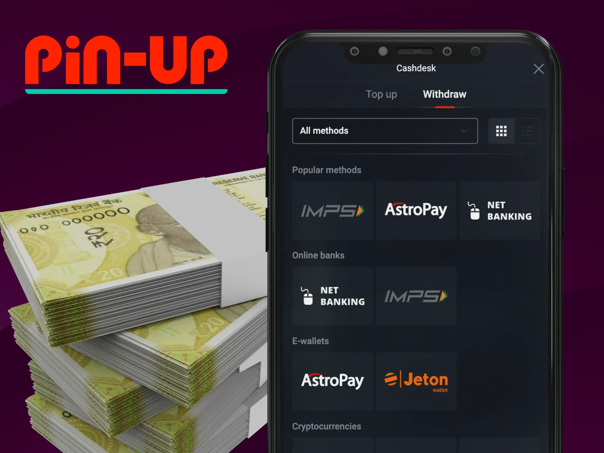 Pin Up What methods for withdrawing money does Pin Up online casino offer to players.