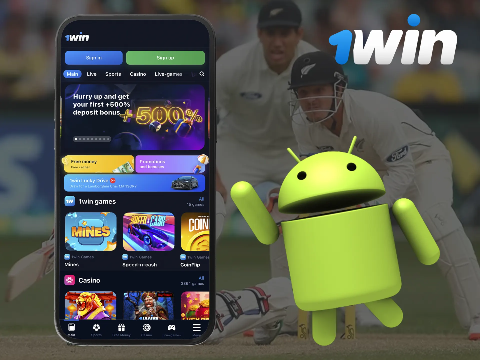 Step-by-step instructions on how to install 1Win for Android.