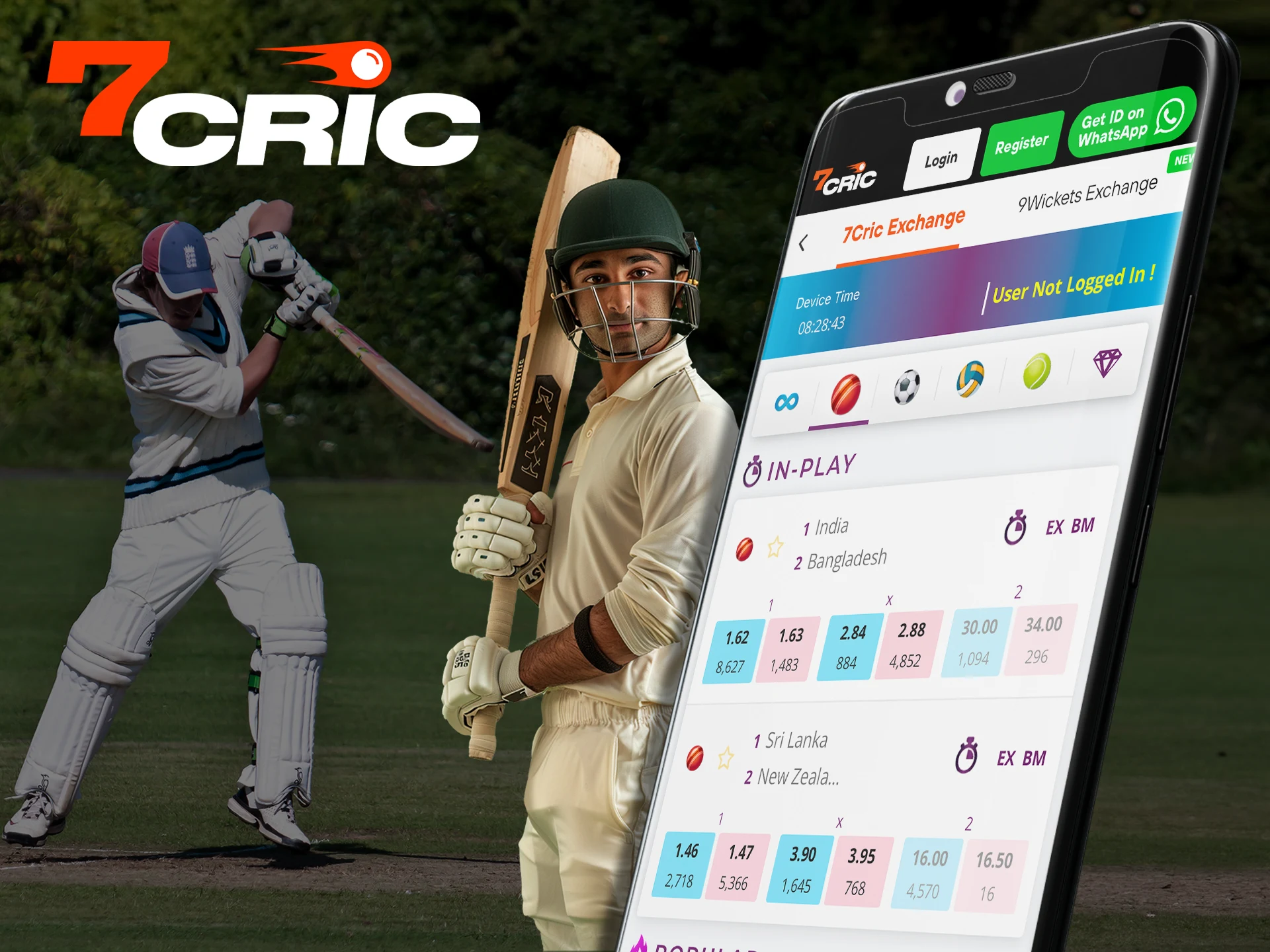 Place your cricket bets on the 7Cric mobile app.