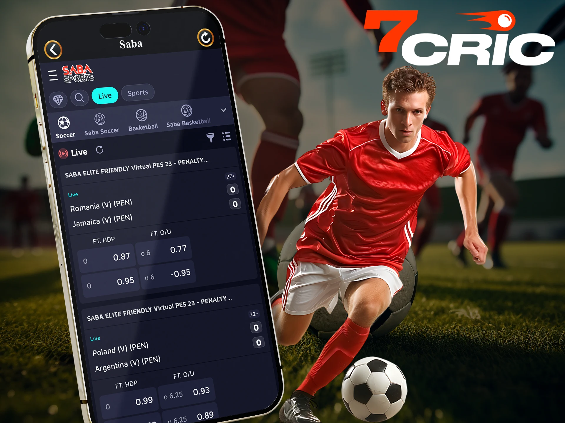 Bet on soccer tournaments with 7Cric and win.