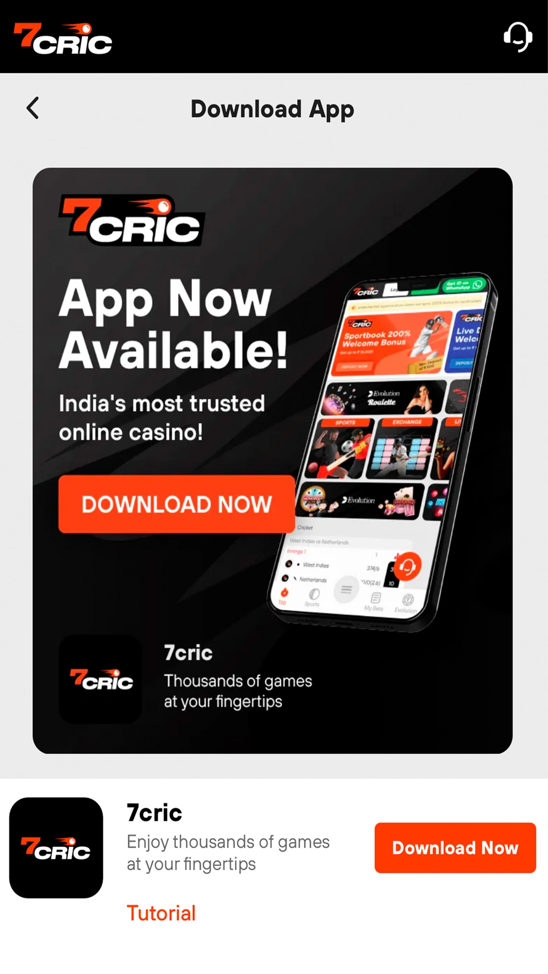 Start installing the 7Cric app on your android device.