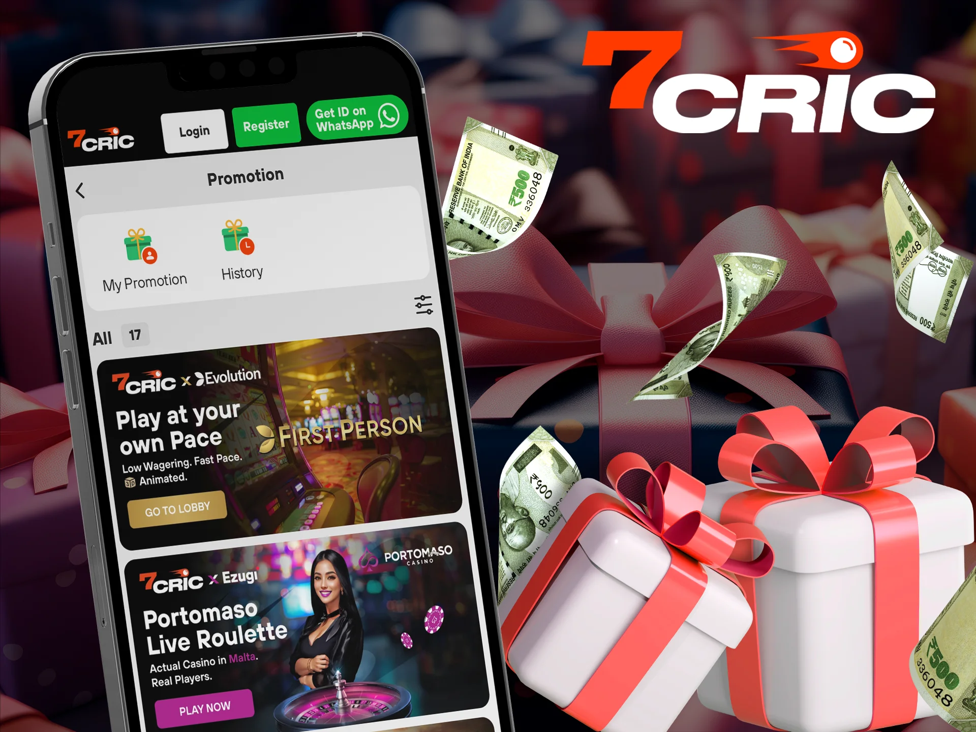 Install the 7Cric mobile app and get welcome bonuses.