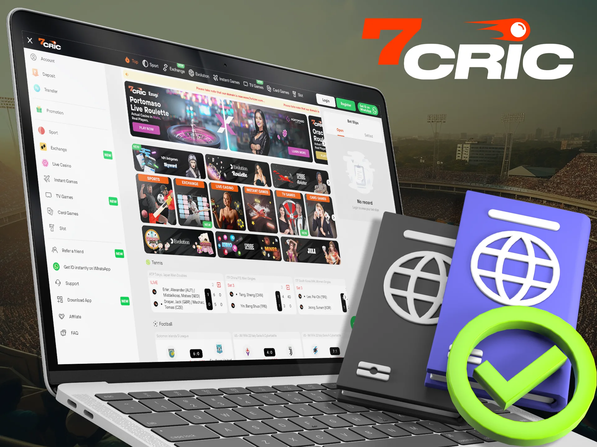 Verify your account with 7Cric and enjoy the full functionality.