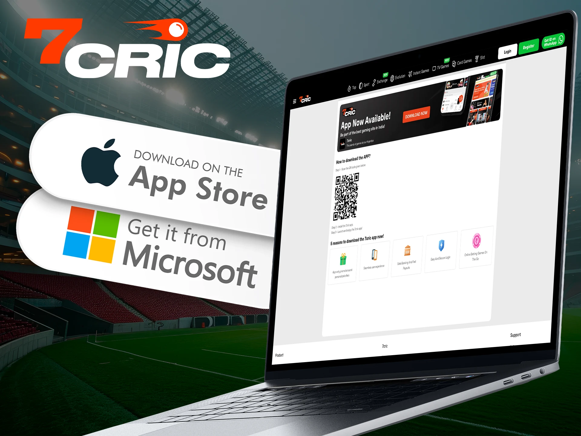 Get to know the 7Cric app on your PC device.