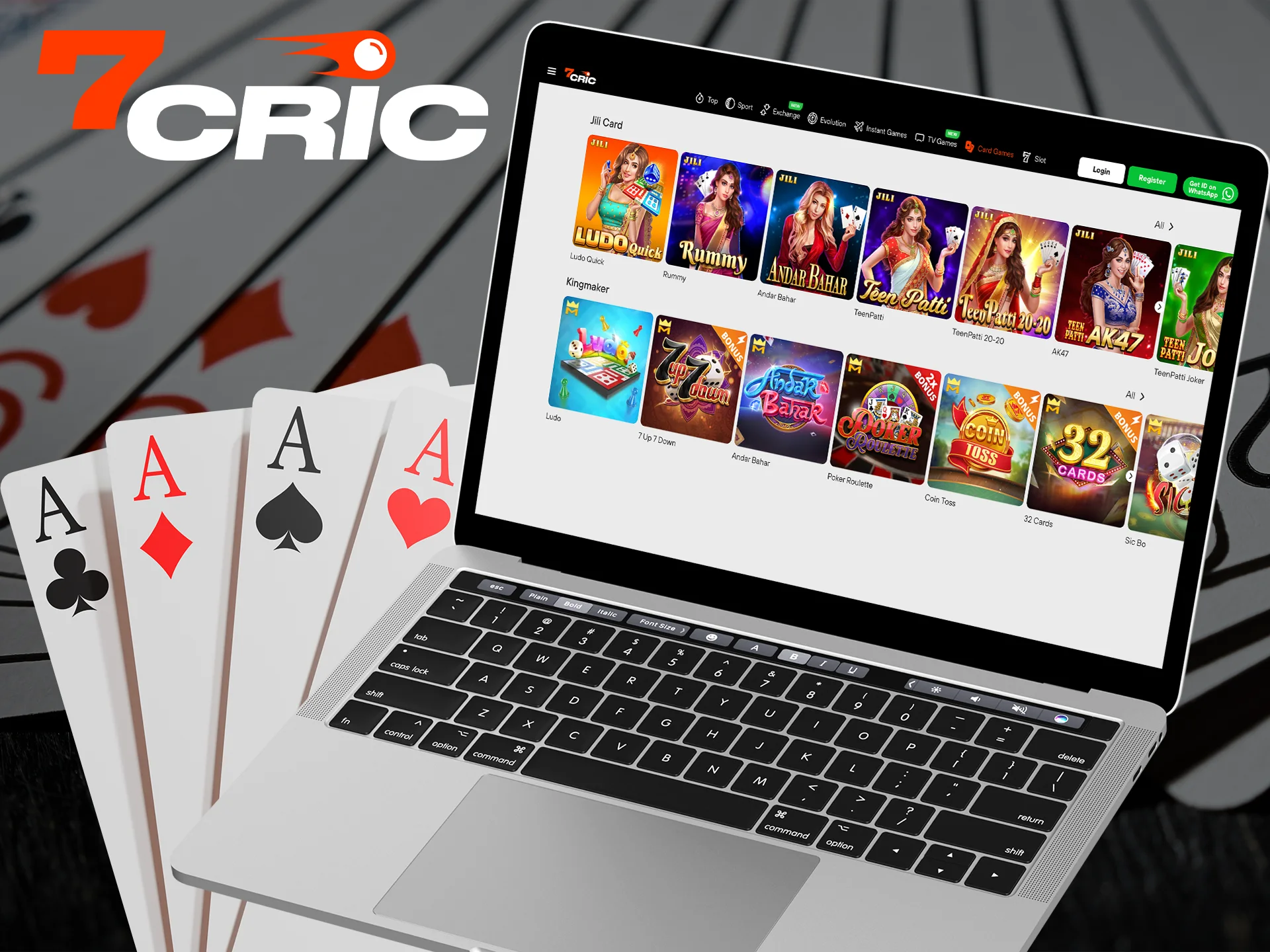 Put together the best combination in card games with 7Cric.