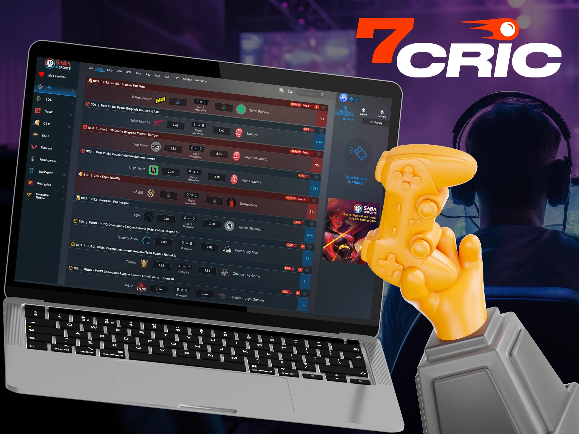 Win big prizes on Esports betting at 7Cric.