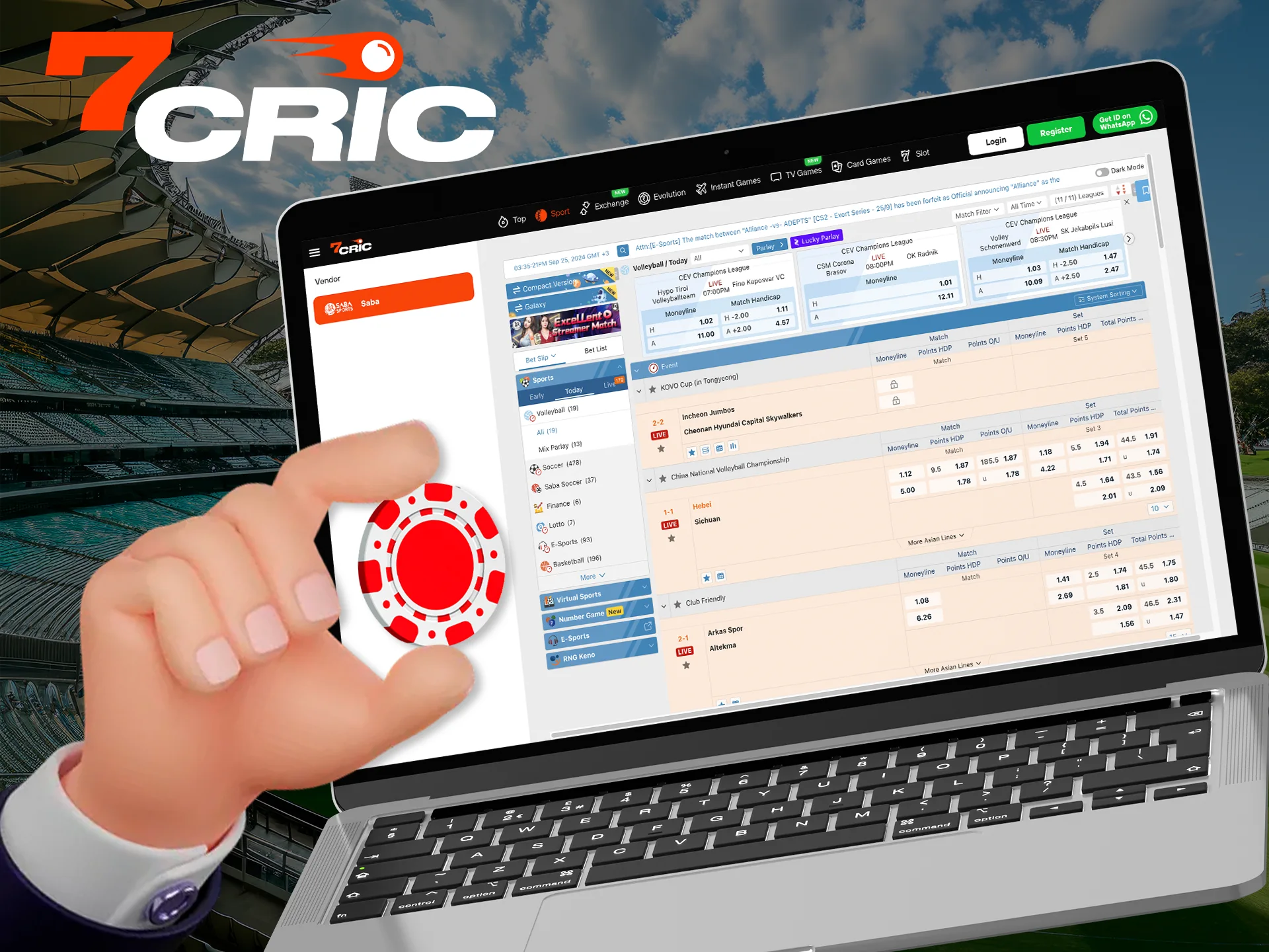 Choose the right betting options for you at 7Cric.