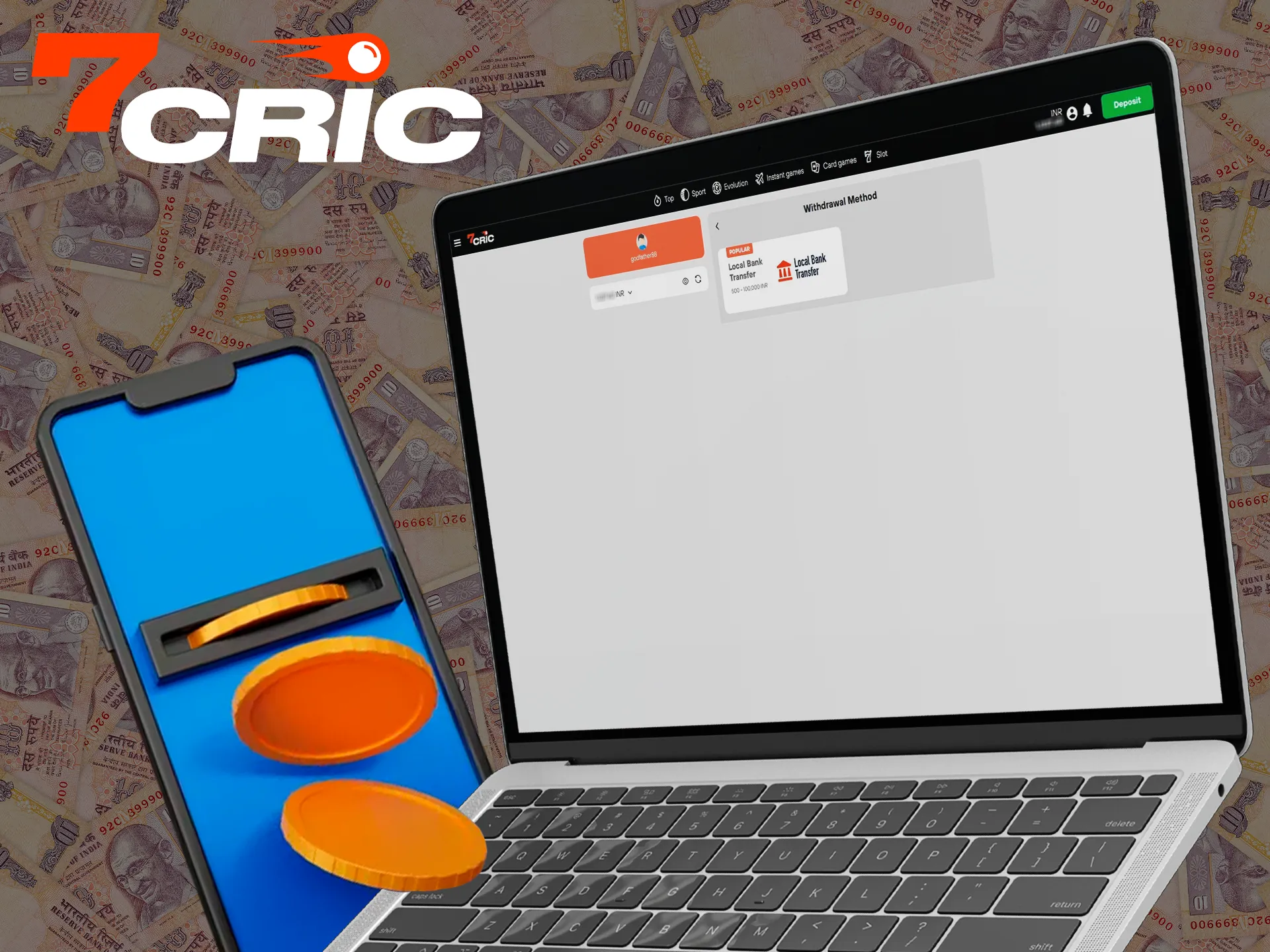 Instantly withdraw your winnings together with your 7Cric account.