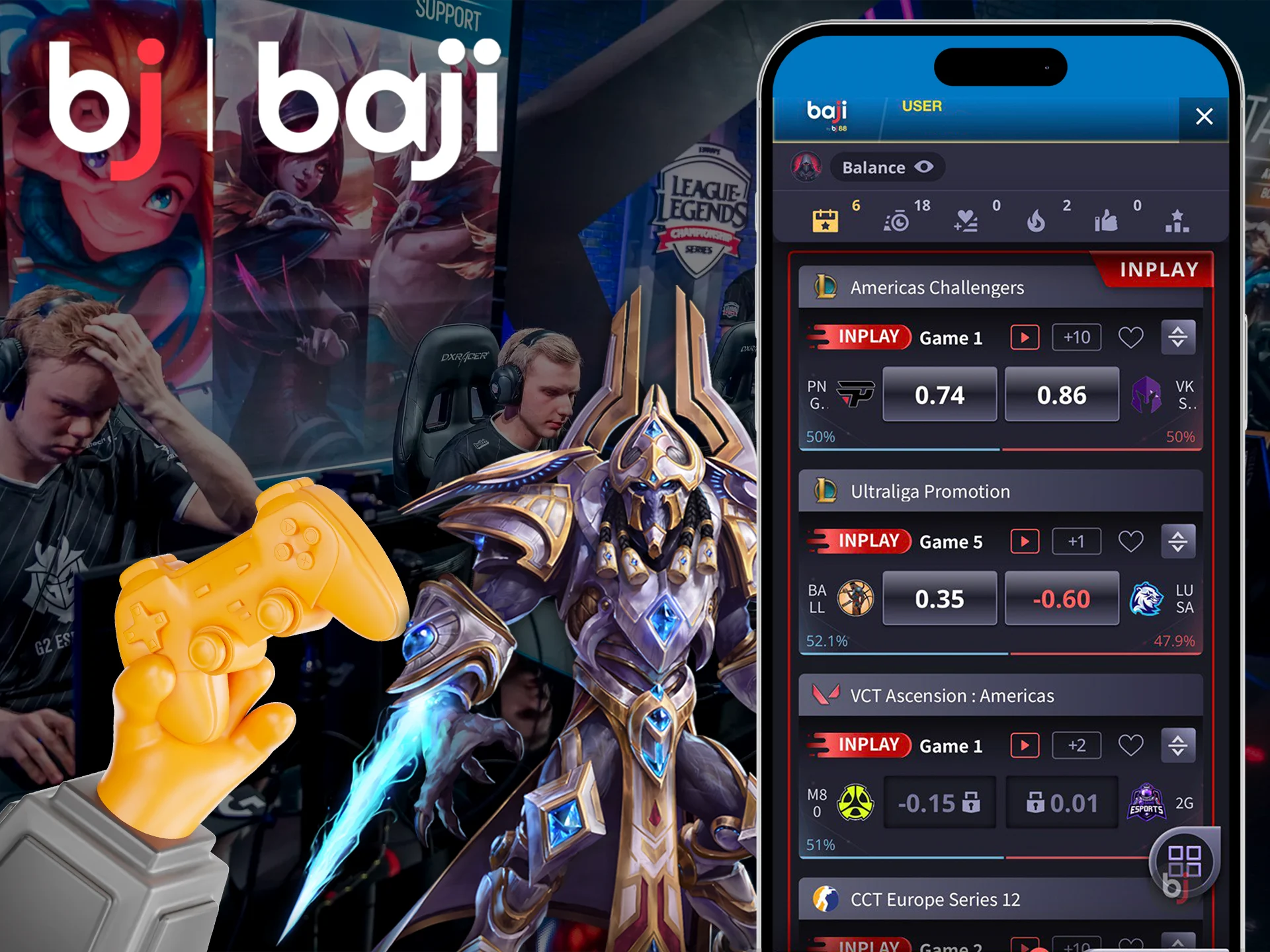 Place your bets on Esports and hope your luck at Baji Live.