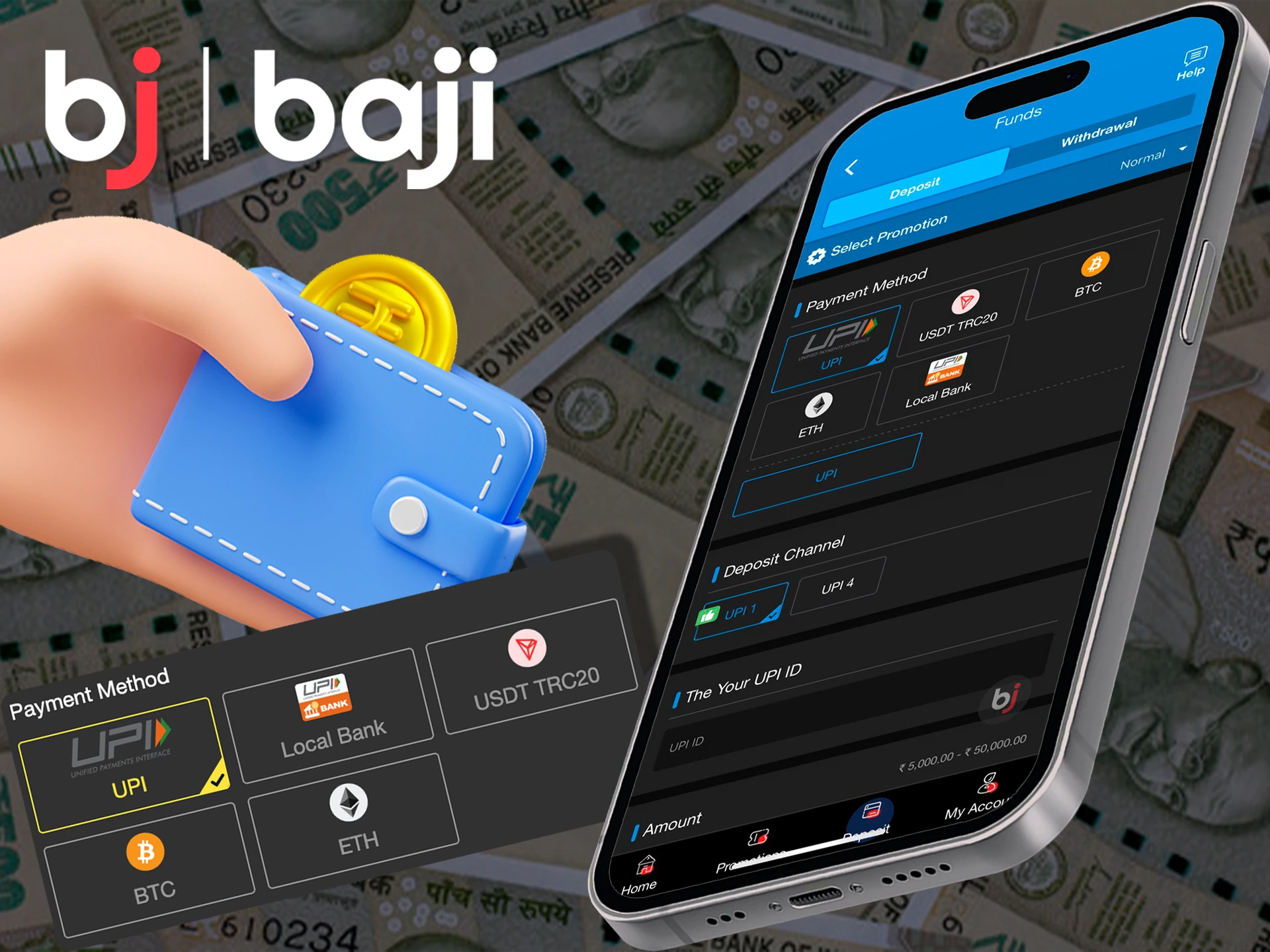 Find out which payment methods are used in the Baji Live app.