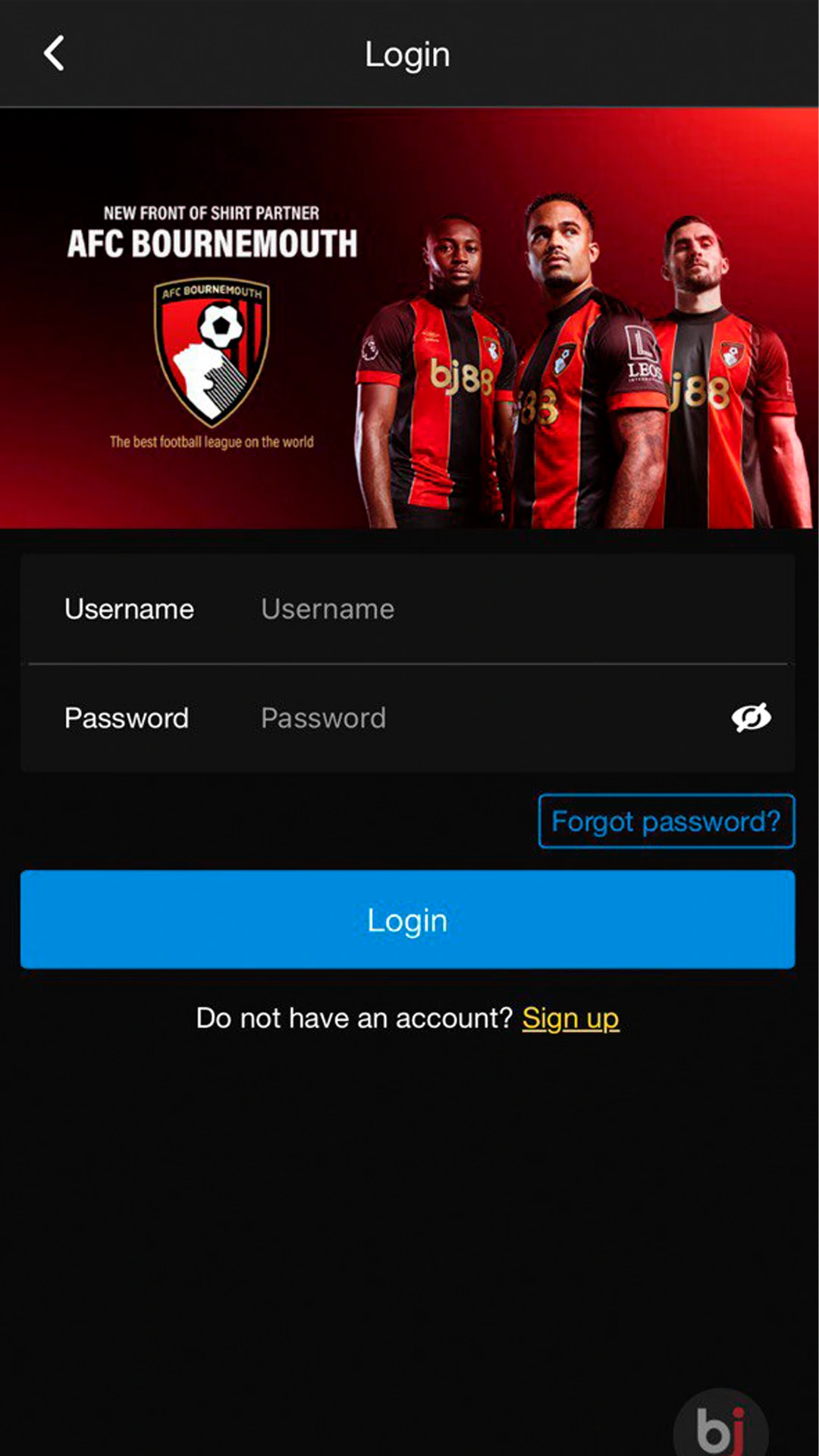 Baji Live personal account login form.