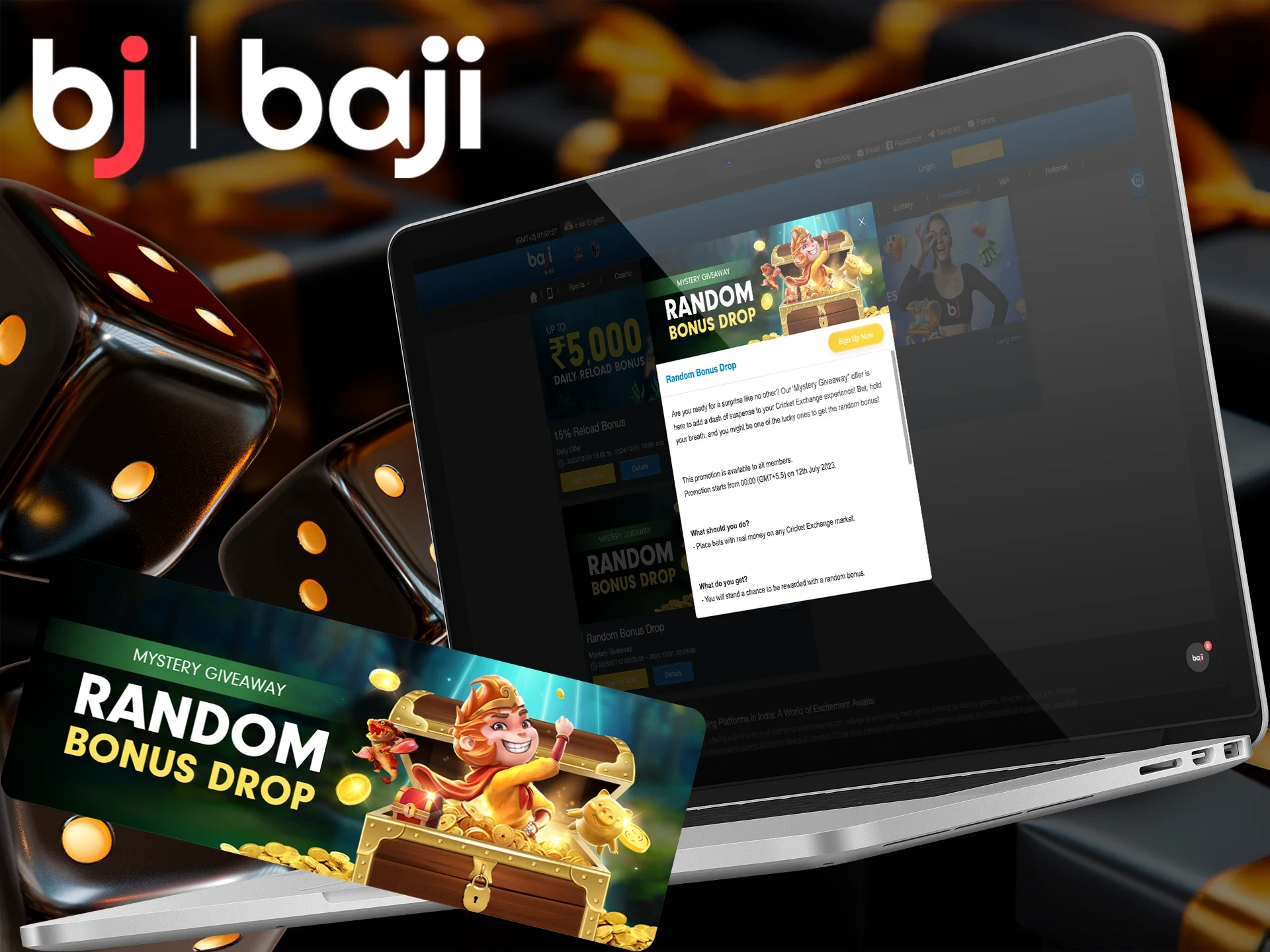 Try your luck and pick the right Random Drop from Baji Live.