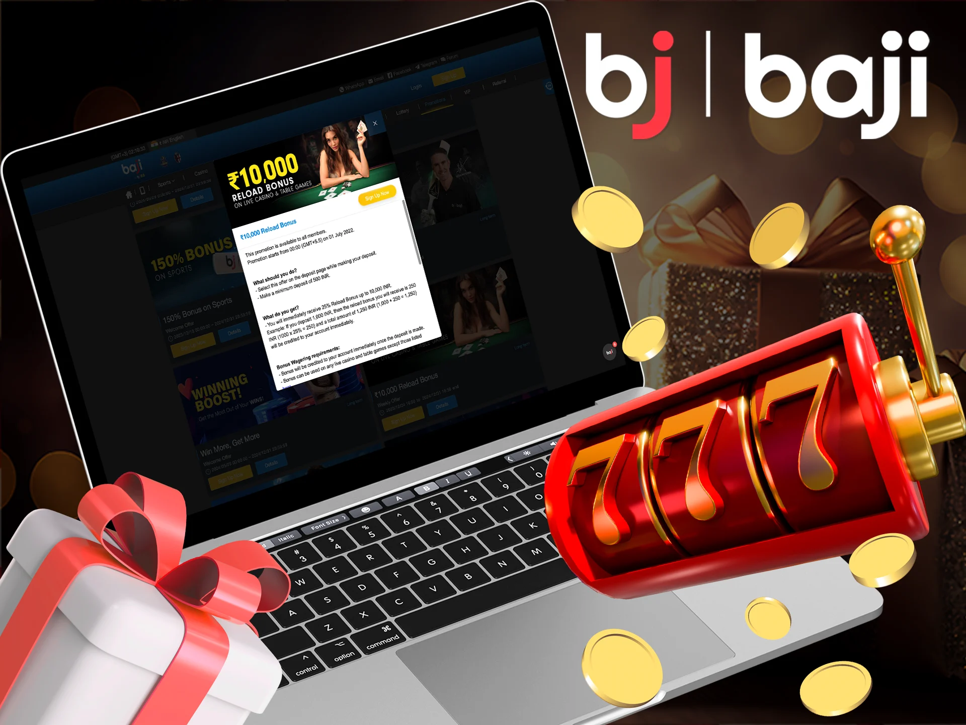 Reload bonus awaits at Baji Live for live casino and table games.