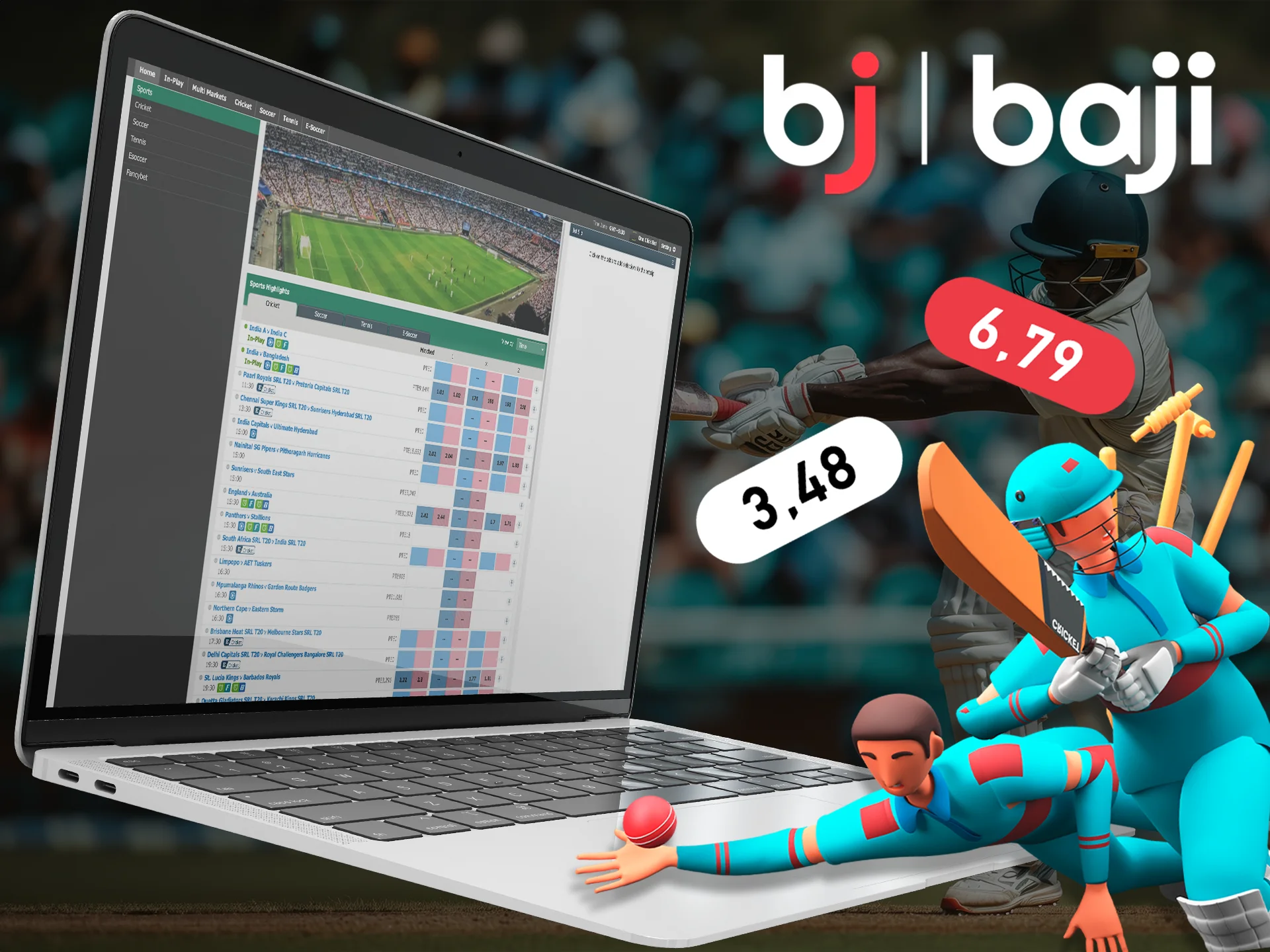 Big cricket odds offer the possibility of big wins in Baji Live.