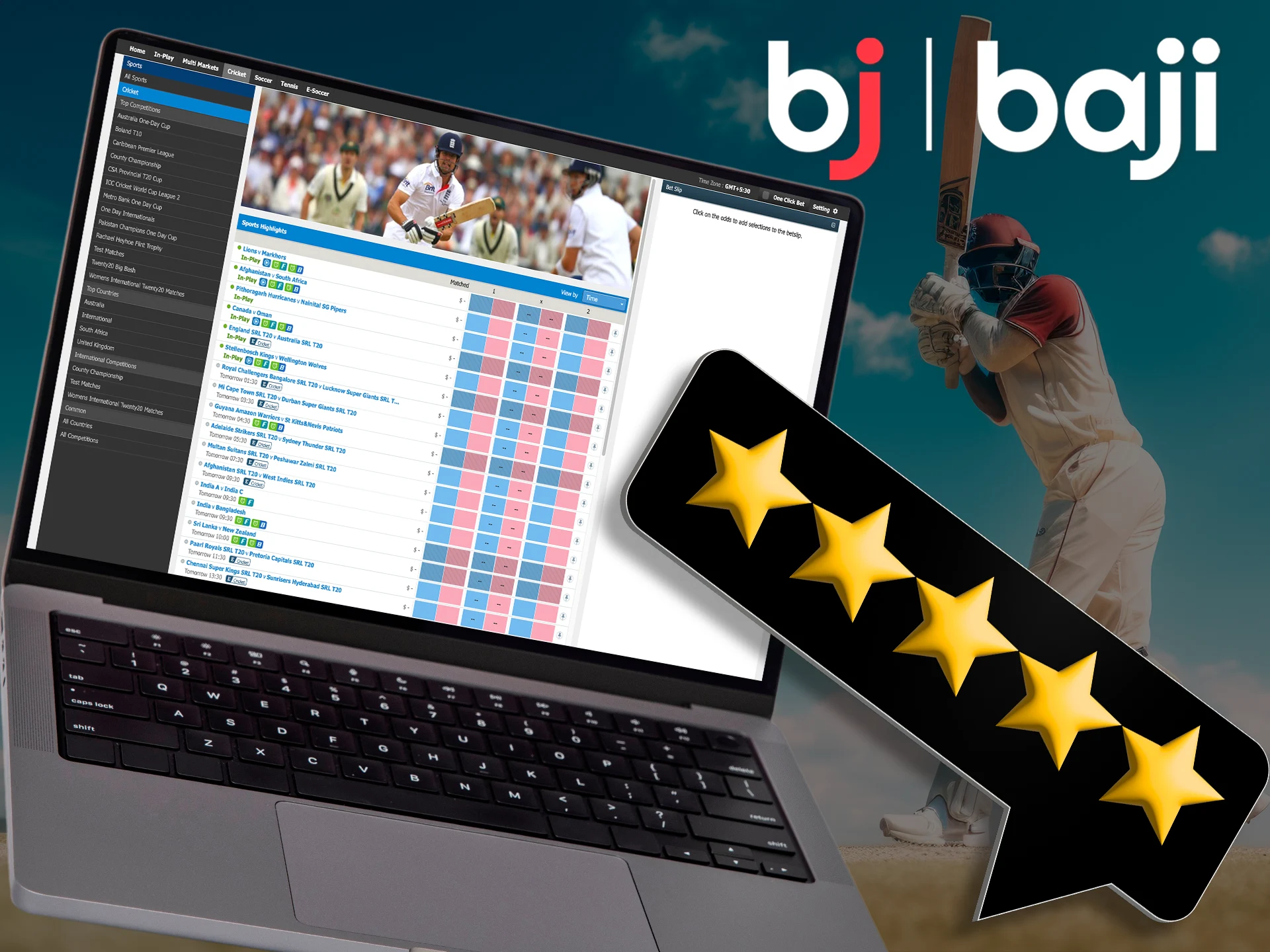 Place your cricket bets at Baji Live and the best odds and bonuses await you.