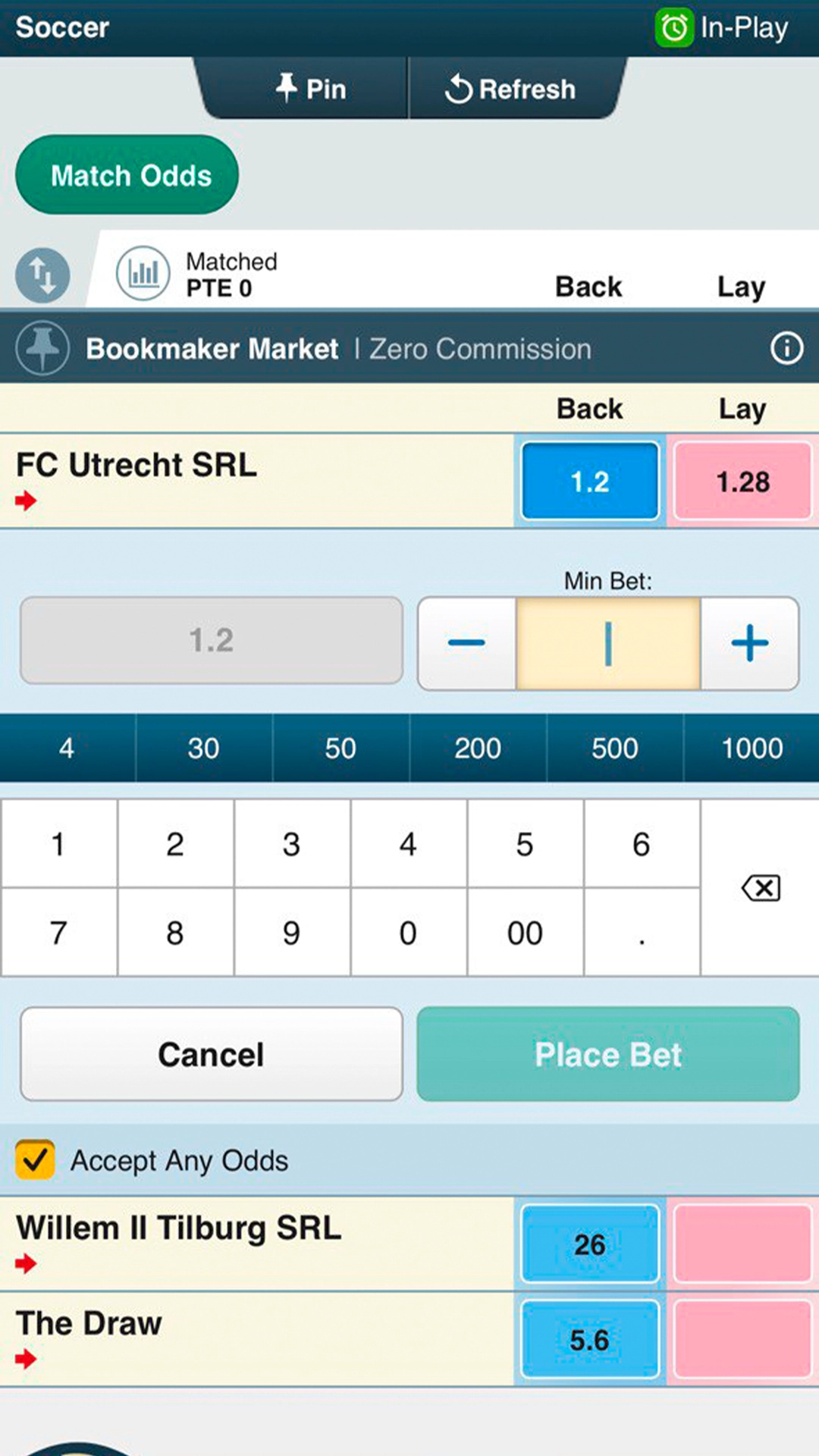 Select the odds and finalize your bet in Baji Live.