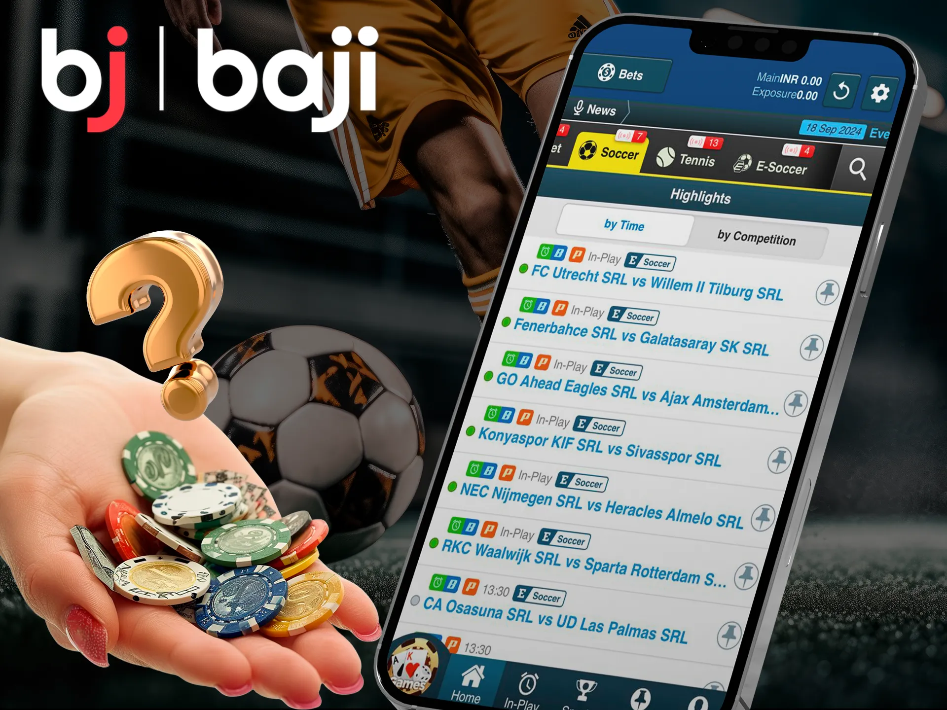 Learn how to get started betting on soccer machi in the Baji Live app.