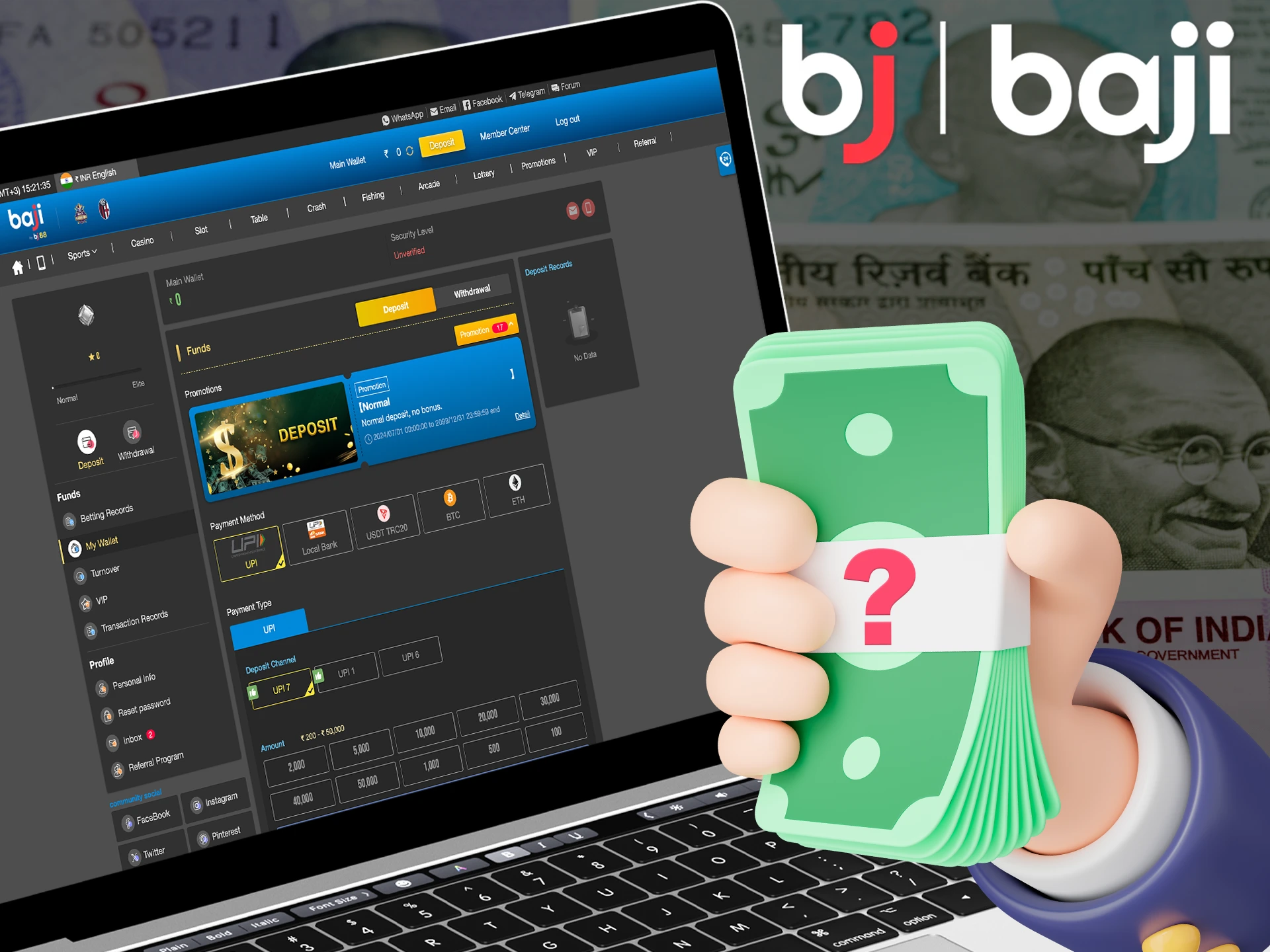 Read how to properly deposit with Baji Live.