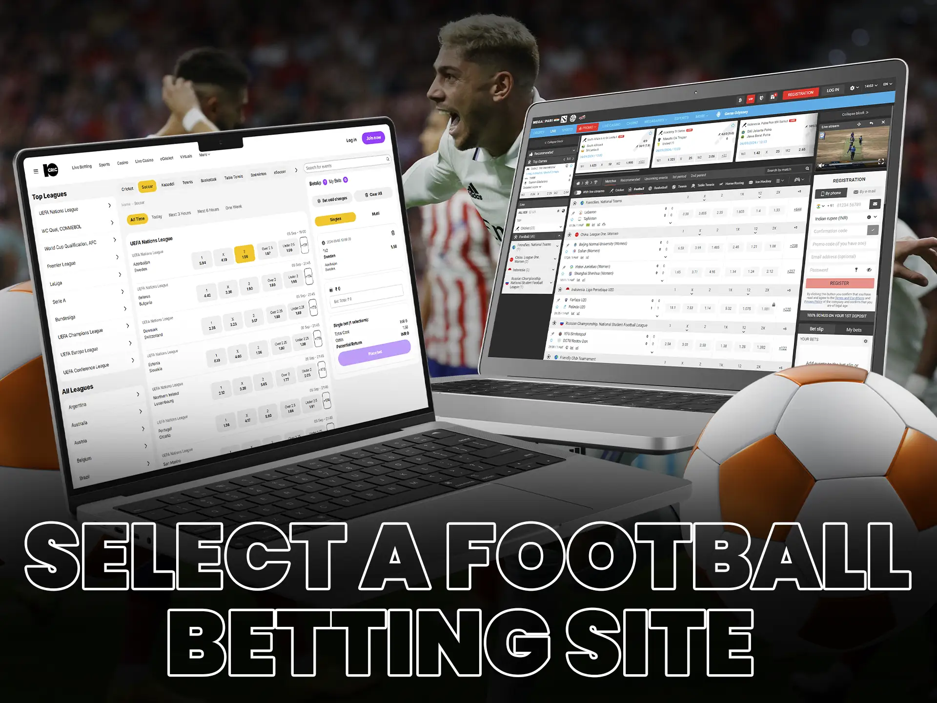 Choose a football betting site accepting Indian users.