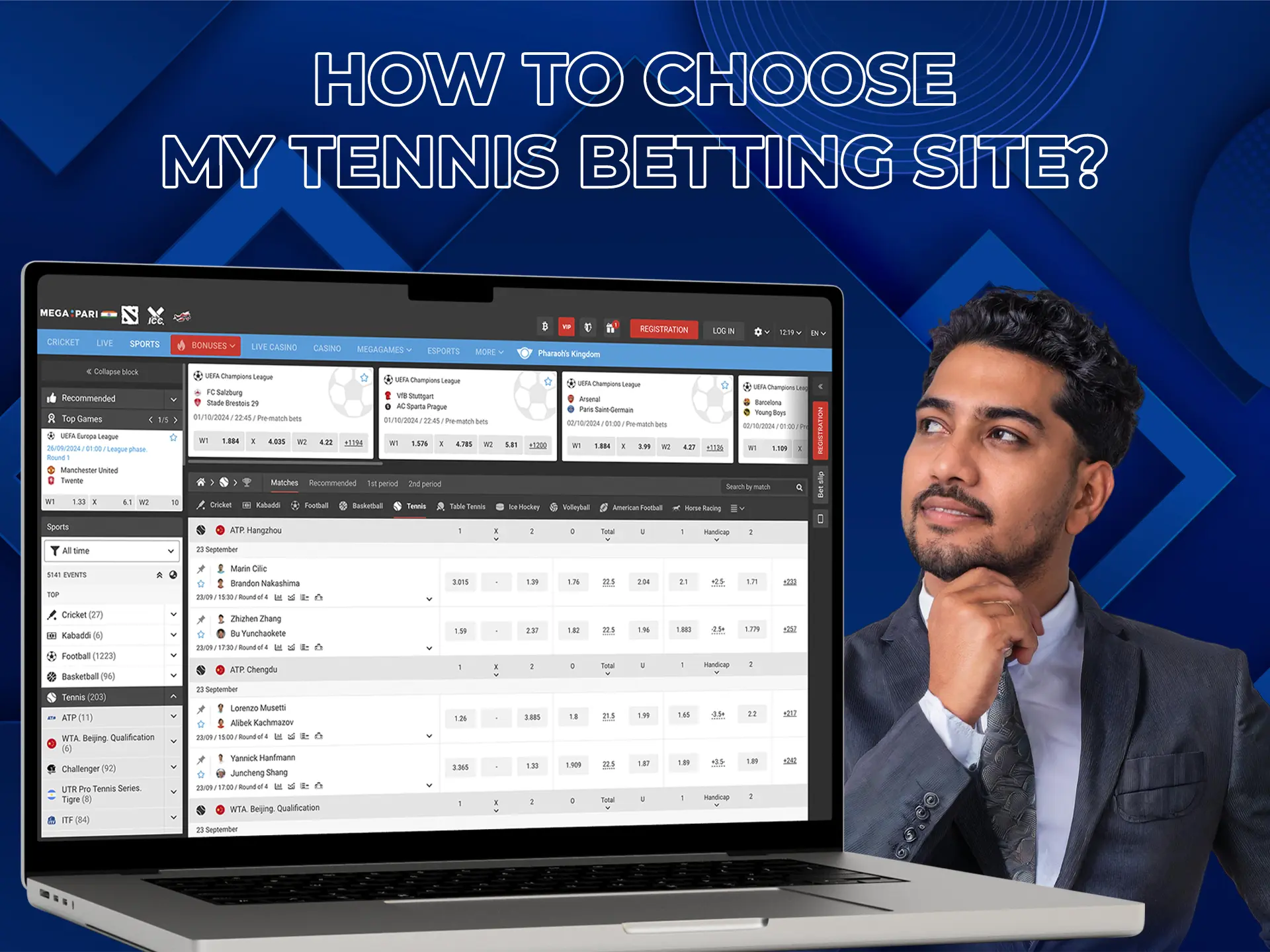 Find out what to look out for when choosing a bookmaker for tennis betting.