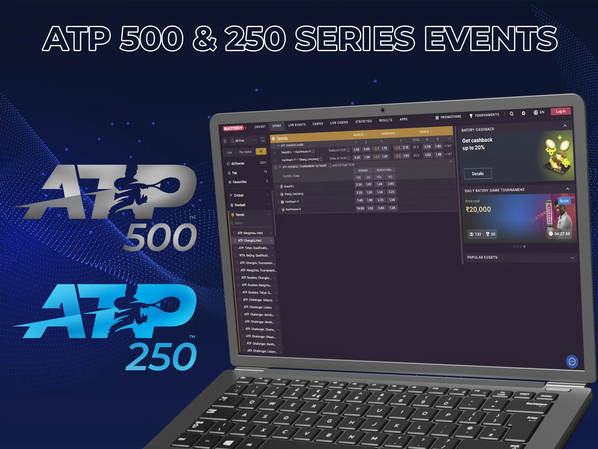 Analyse ATP 500 tennis tournament matches and make your accurate predictions.