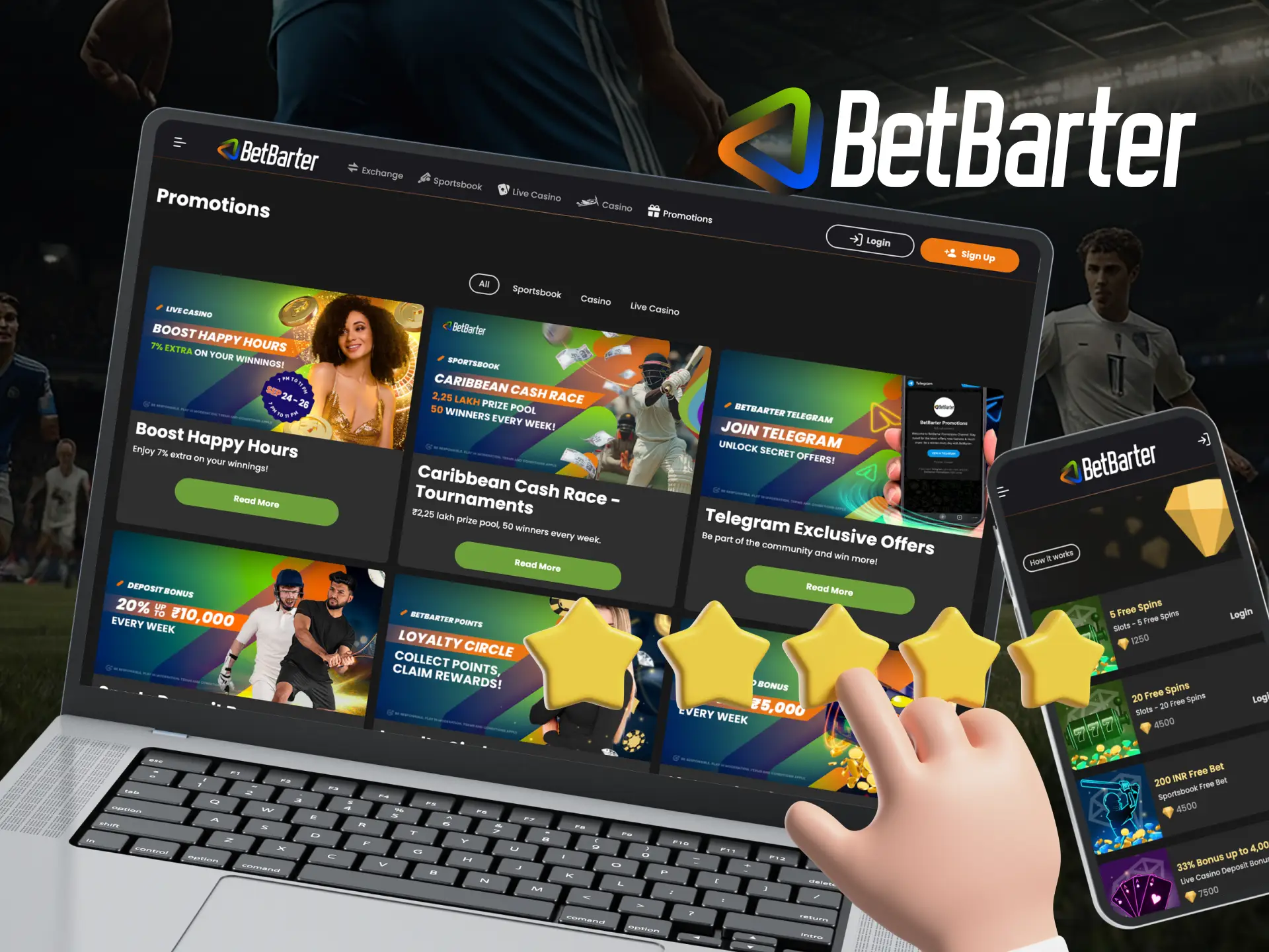 What benefits does Betbarter Bookmaker online casino offer to its players.