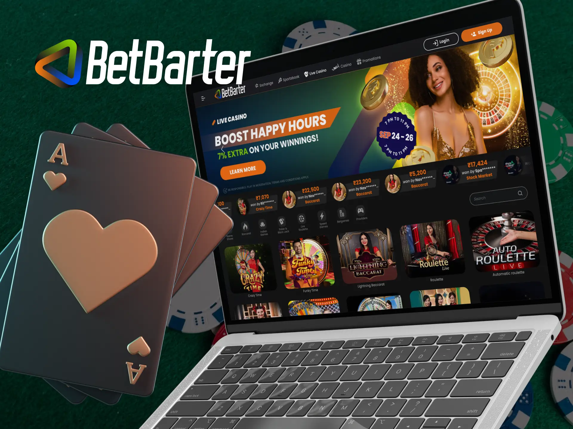 What card games are there in the online casino Betbarter Bookmaker.