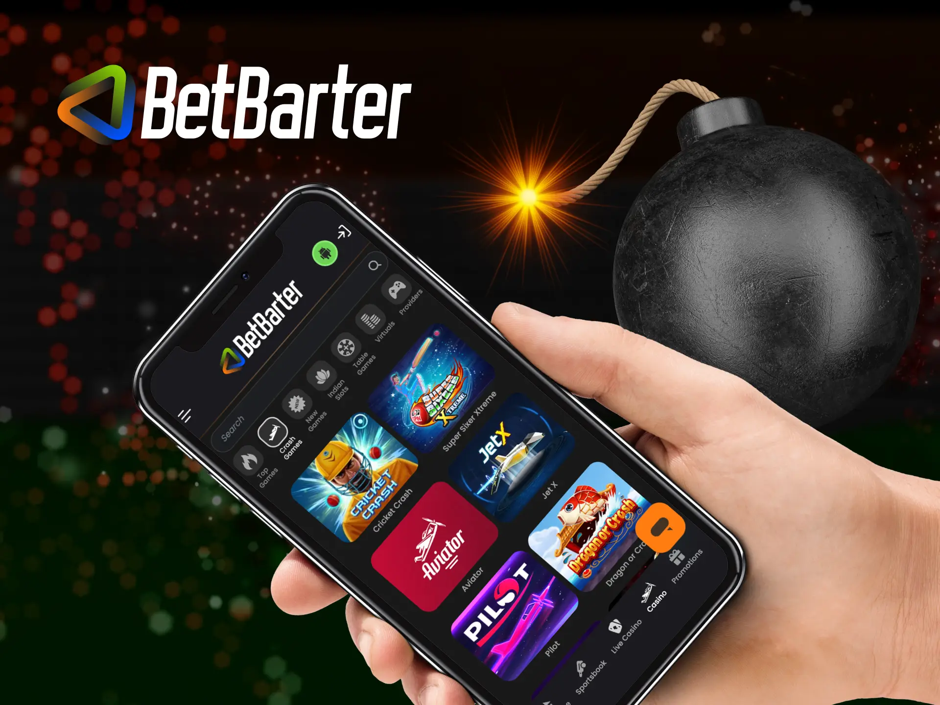 Is there a crash games section in the online casino Betbarter Bookmaker.