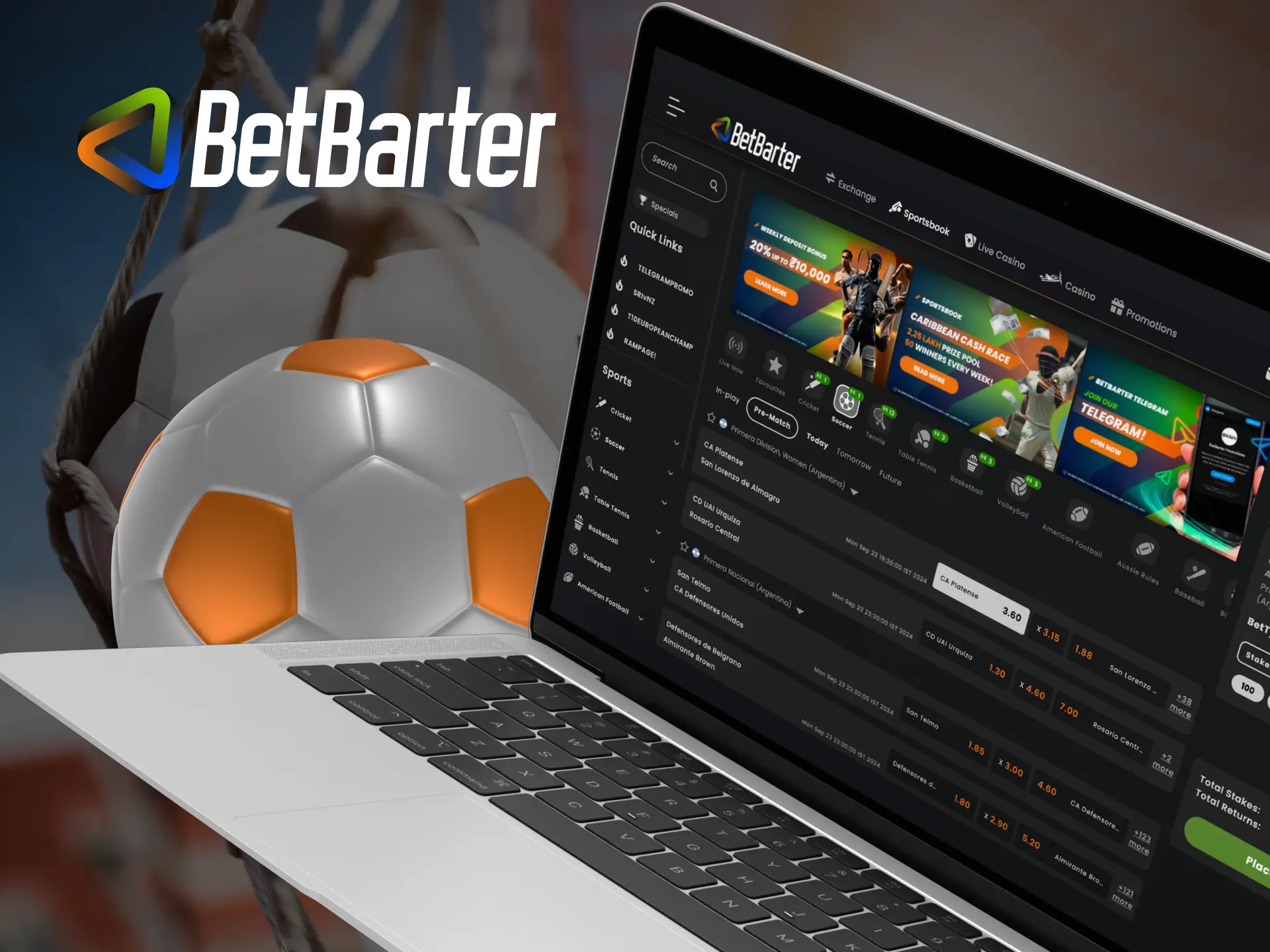 How to bet on football at Betbarter Bookmaker online casino.