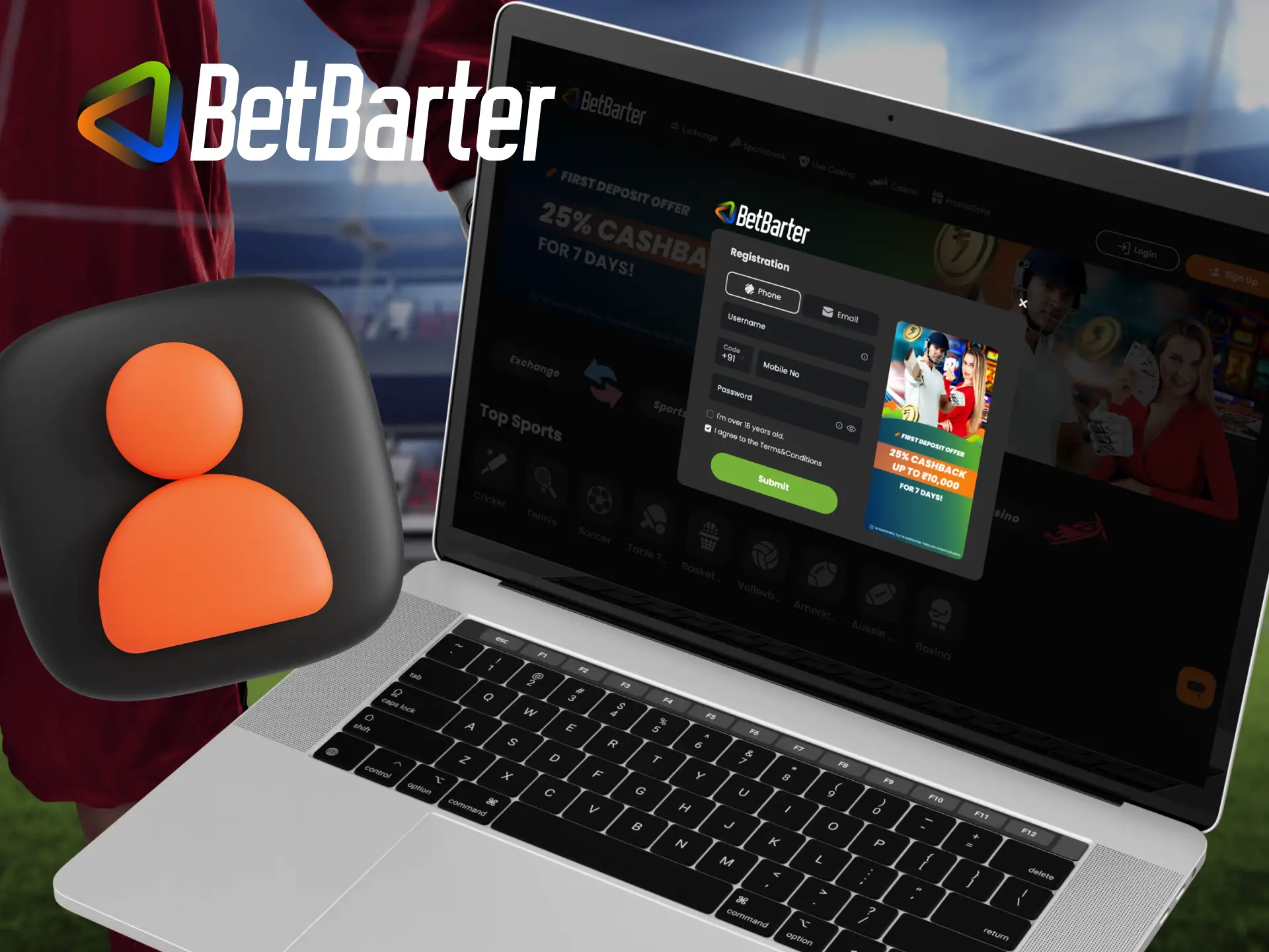 How can I create a new account in the online casino Betbarter Bookmaker.